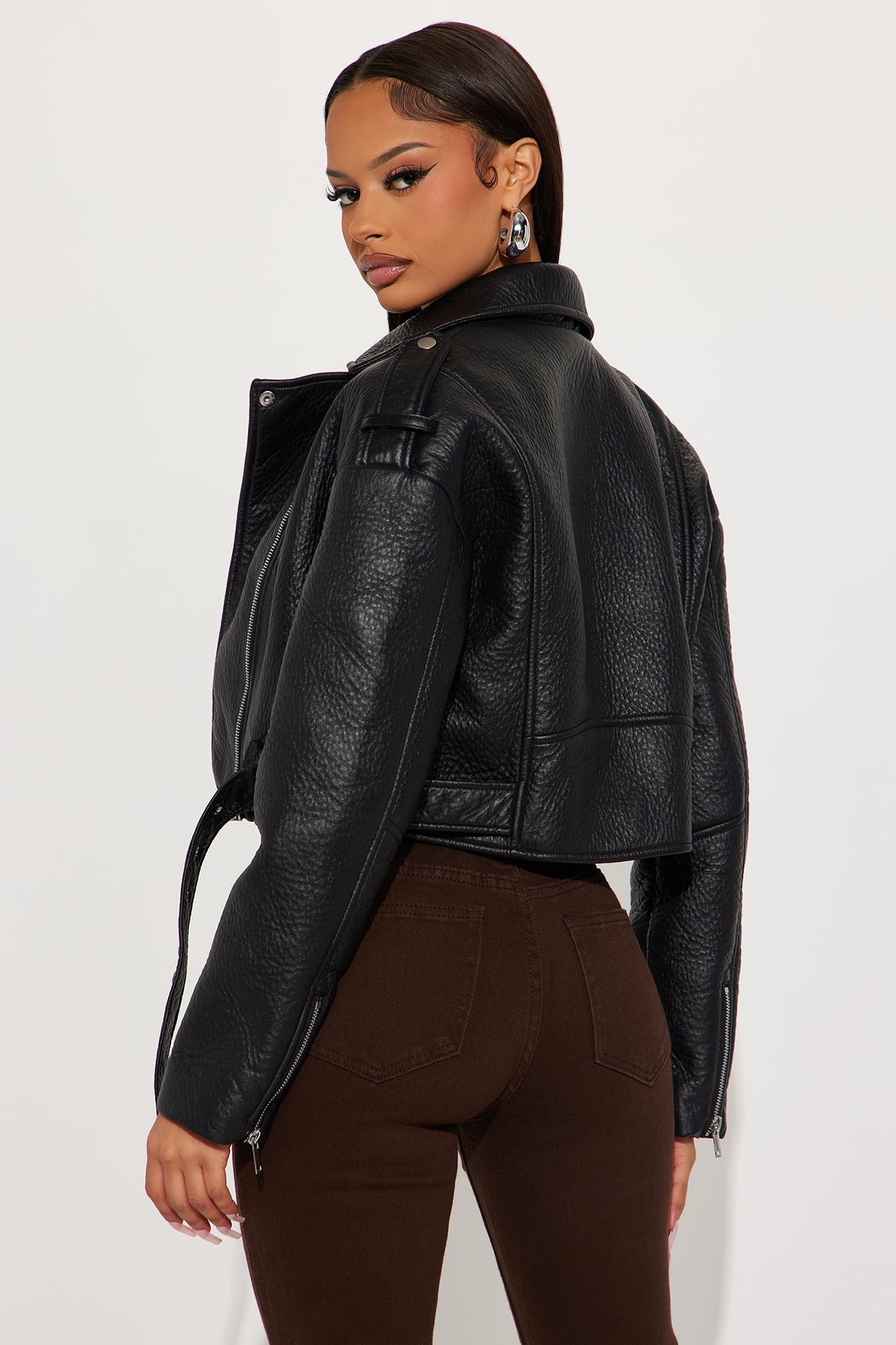 Roxie Faux Leather Jacket - Black image 6