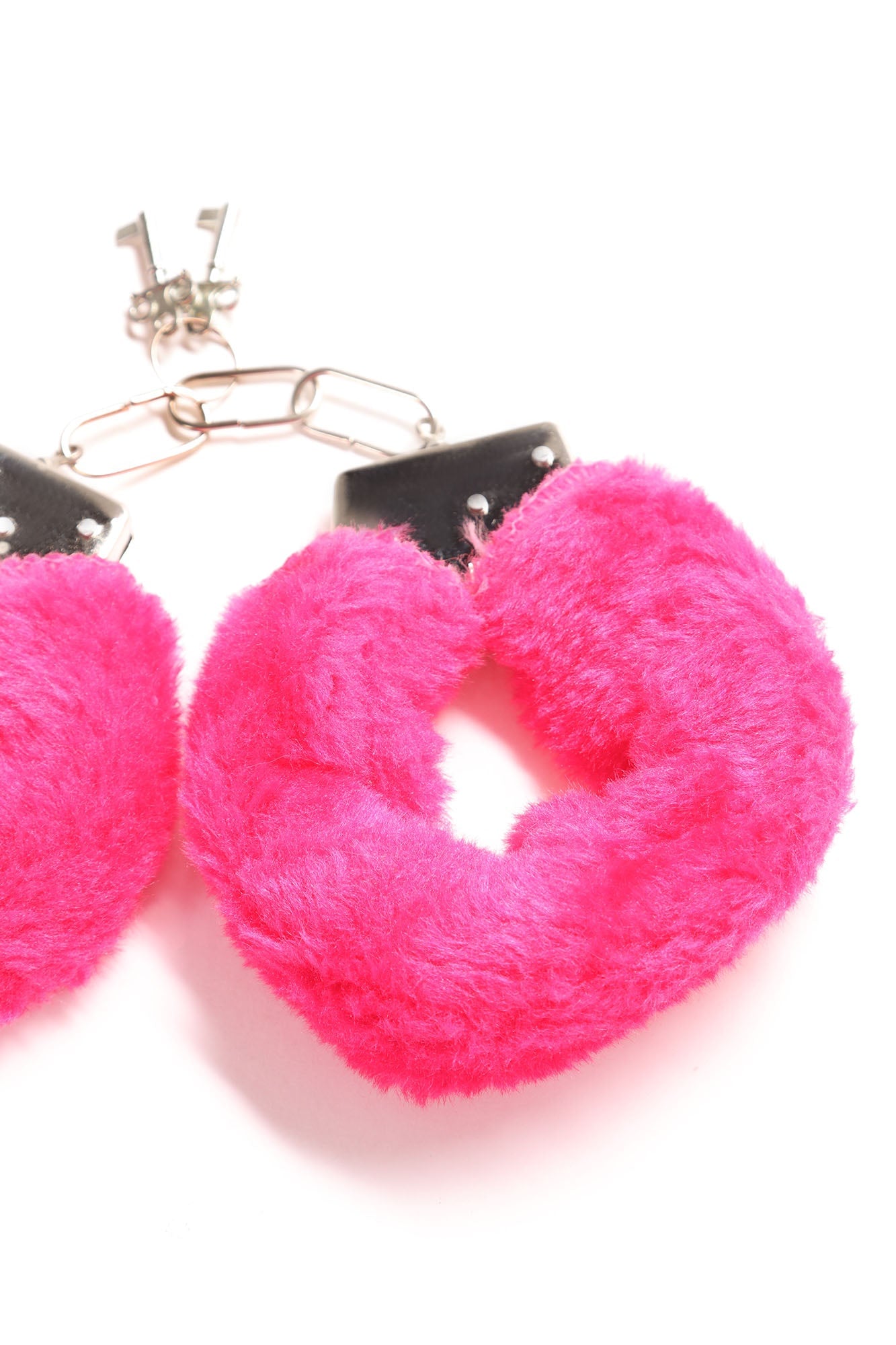 Fire Your Desire Faux Fur Handcuffs - Hot Pink image 2