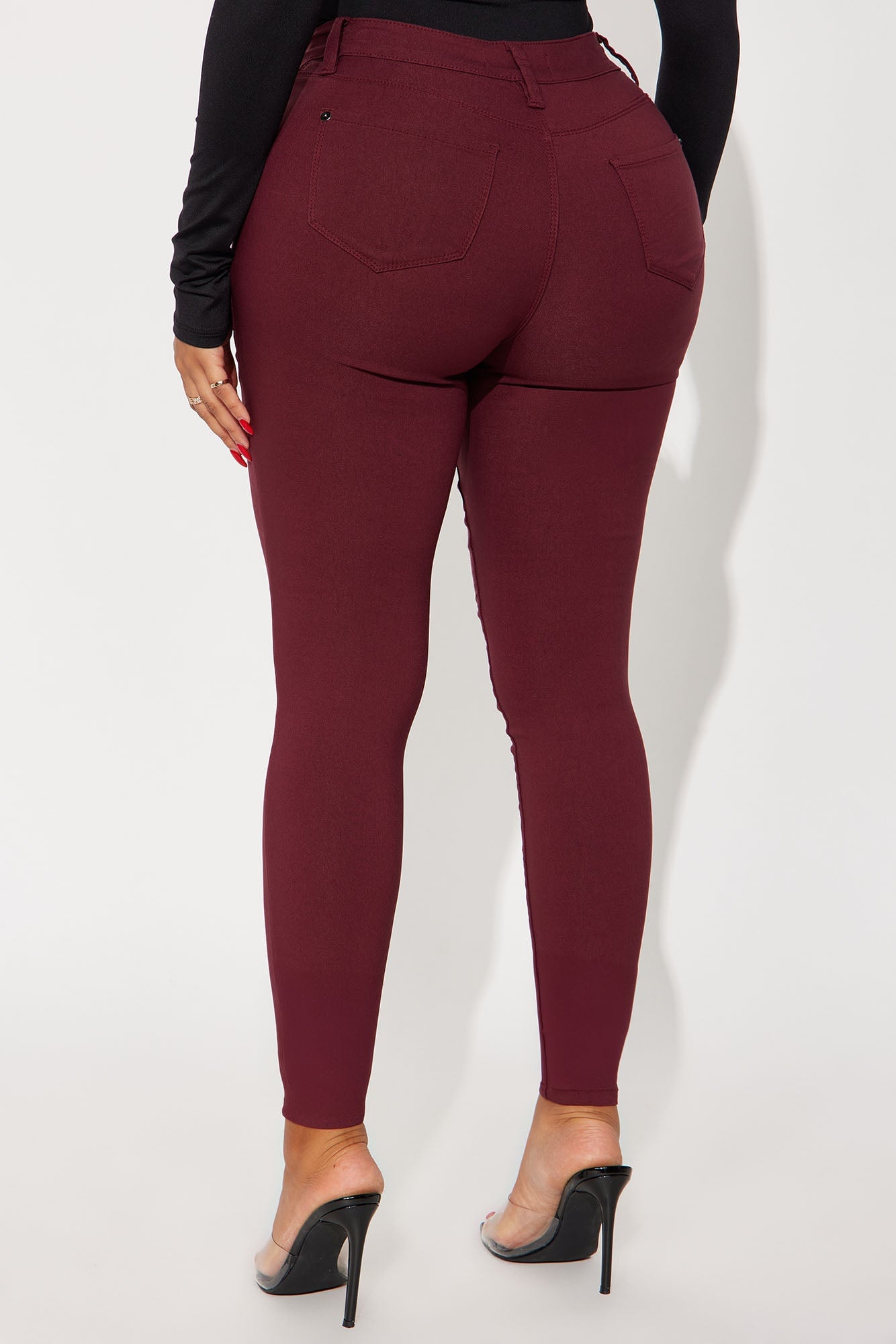 Hyperstretch Skinny Pants - Wine image 6