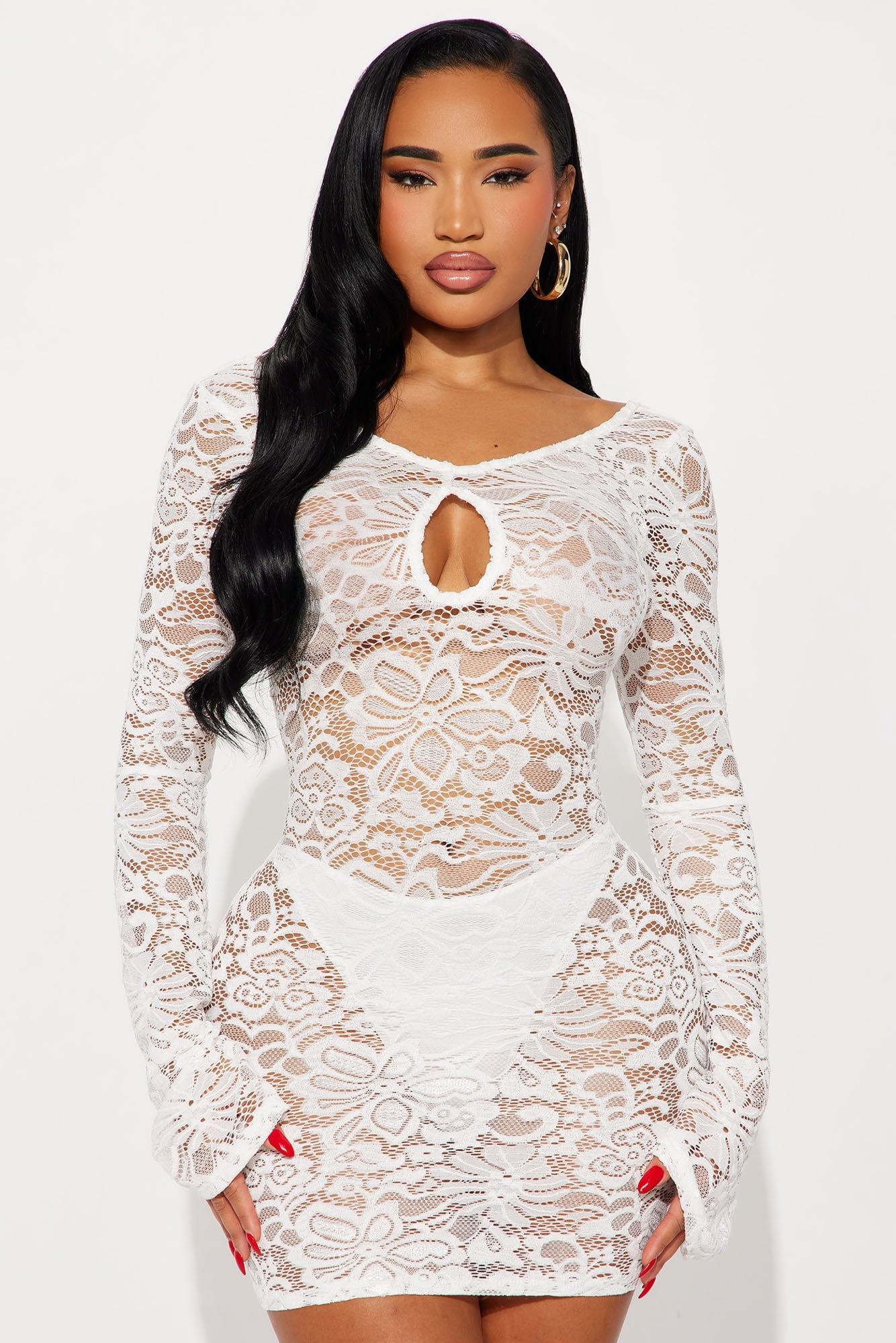 Cherie Lace Mini Dress - White image 1
