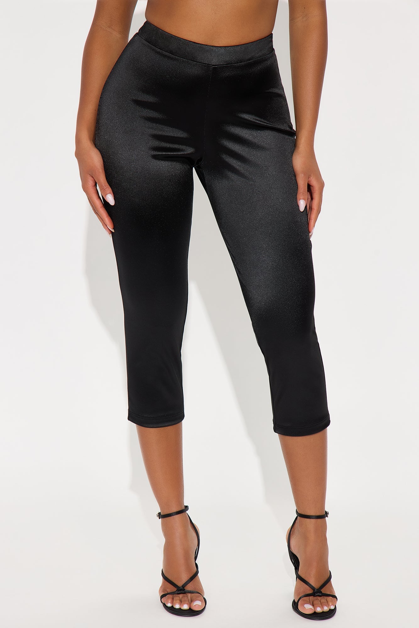 Selene Satin Capri Pant 21″ - Black image 5
