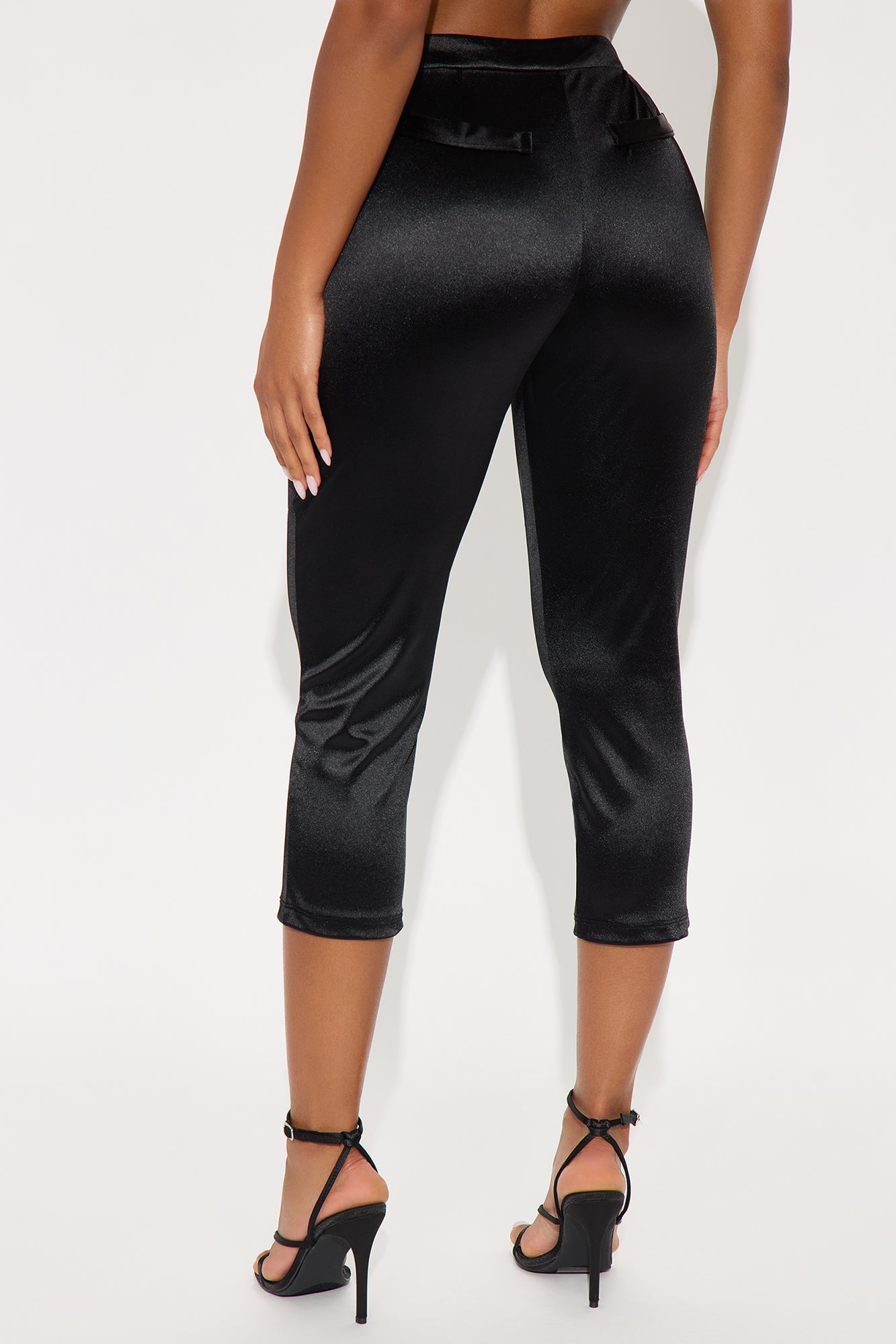 Selene Satin Capri Pant 21″ - Black image 6