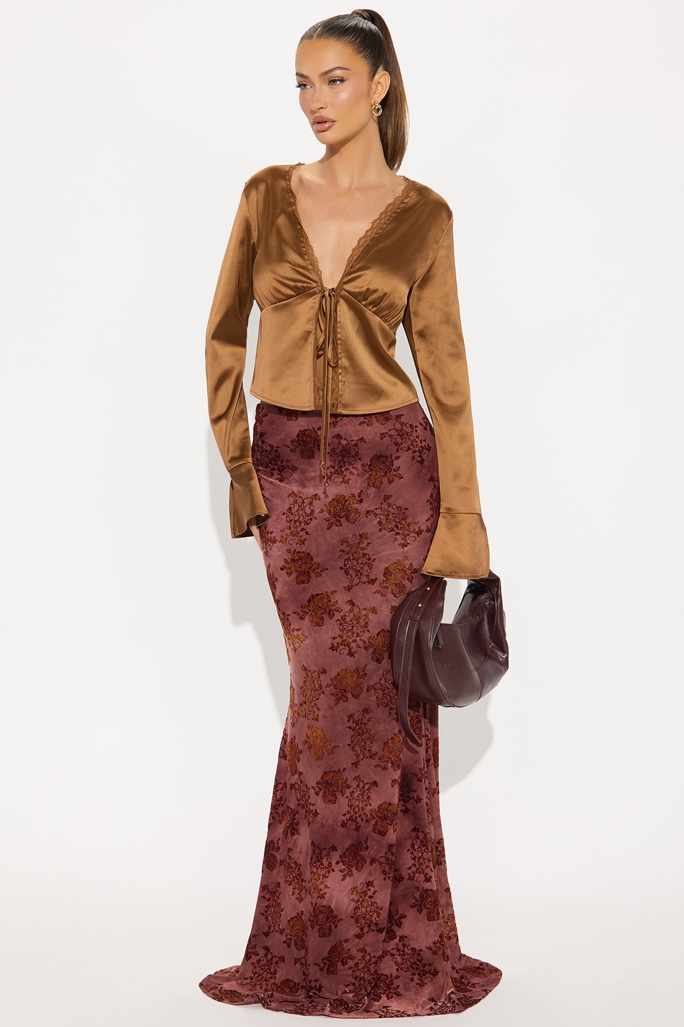 Gorgeously Beautiful Satin Top - Coco image 2