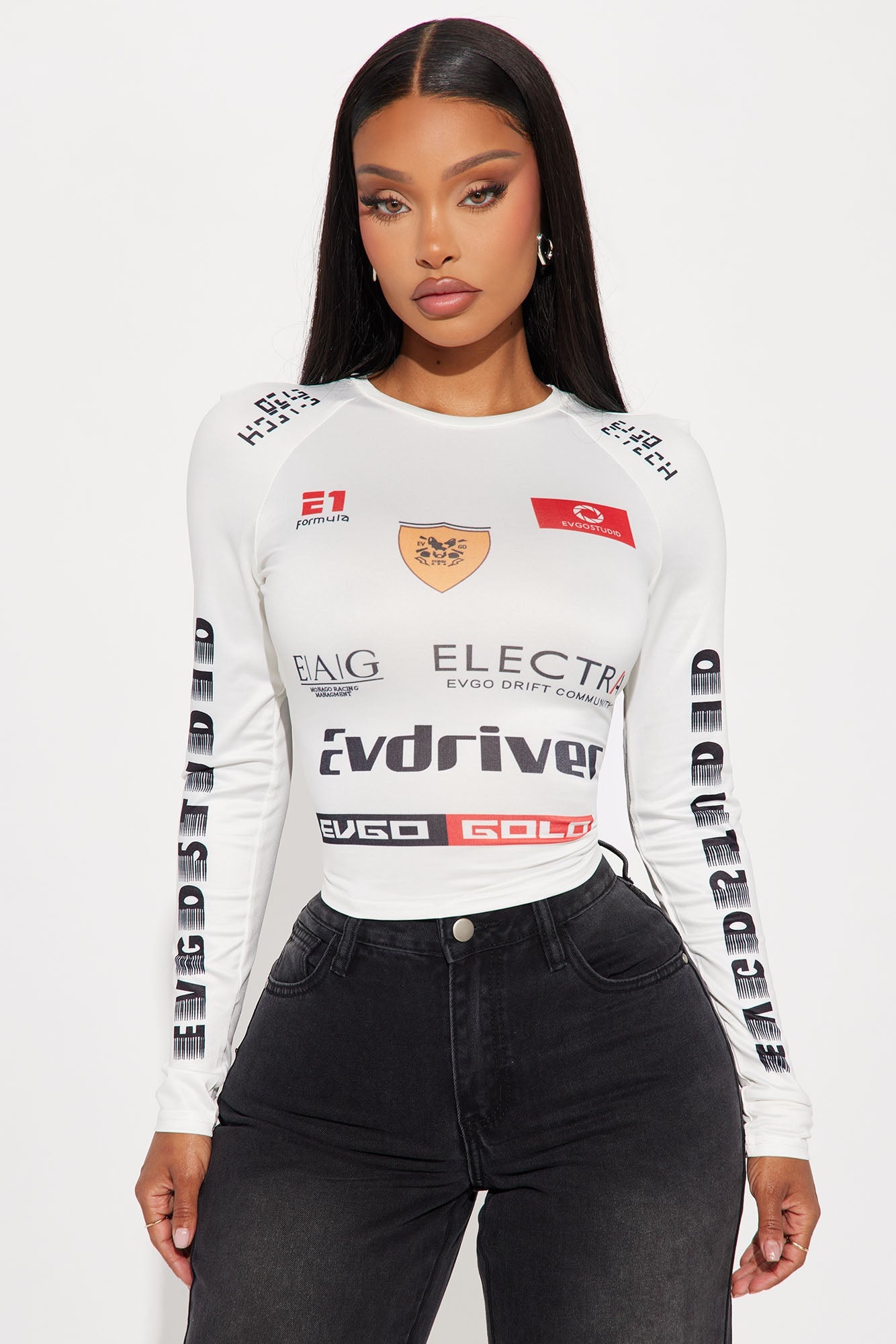 Speed Racer Long Sleeve Top - White image 6