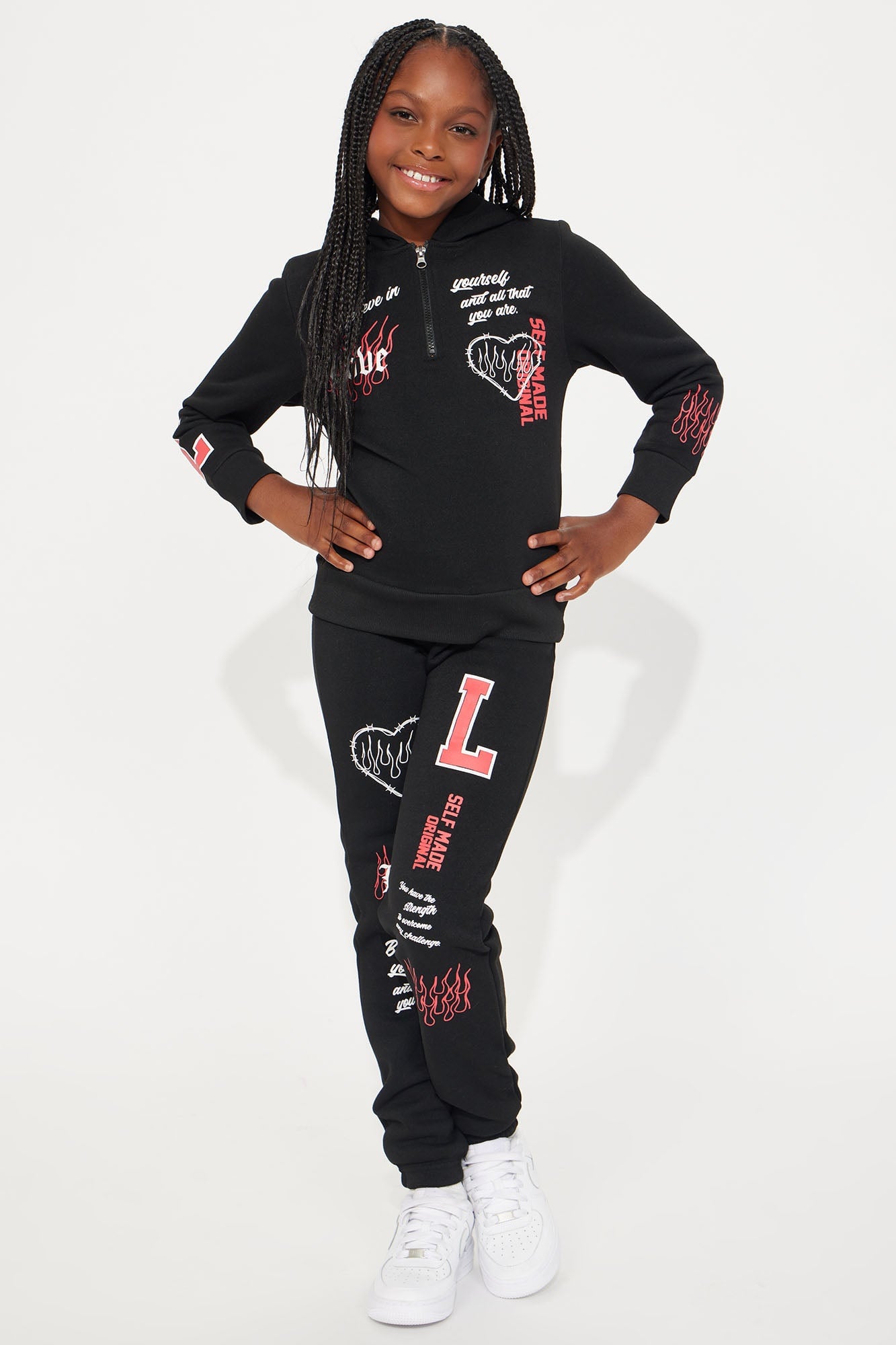 Mini Keep Loving Fleece Pant Set - Black image 1