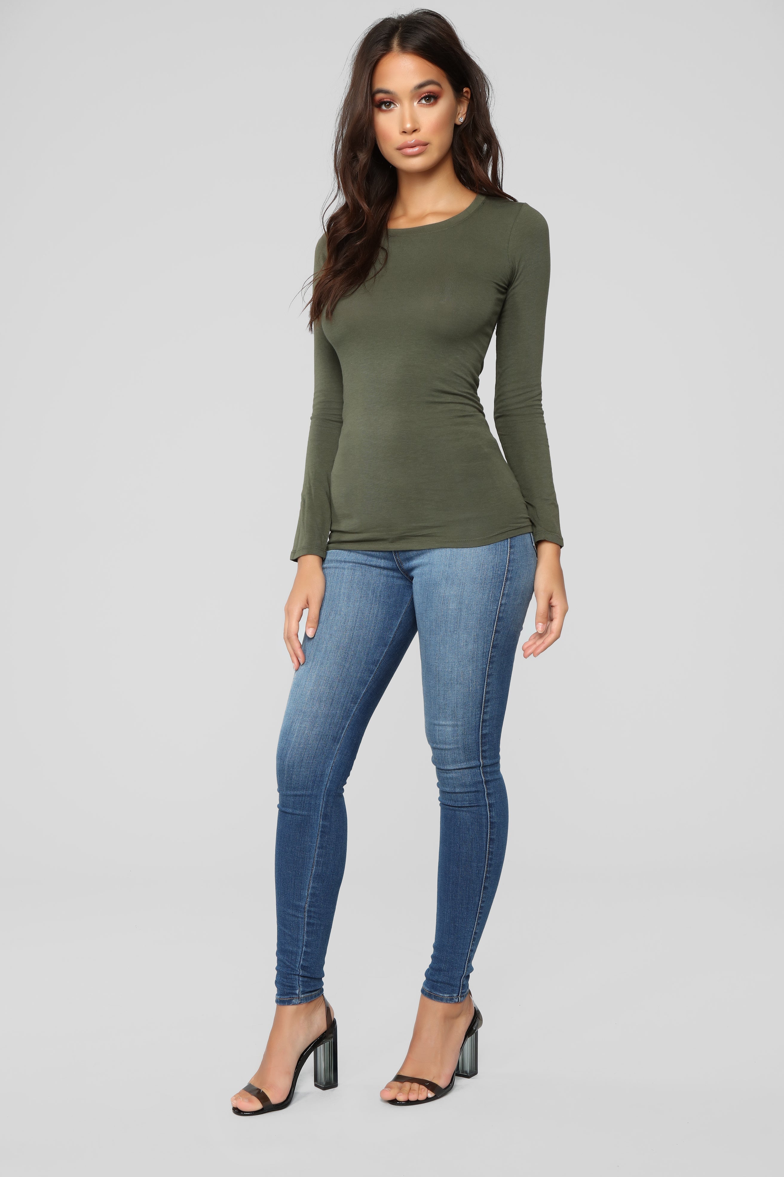 Julia Long Sleeve Top - Olive image 7