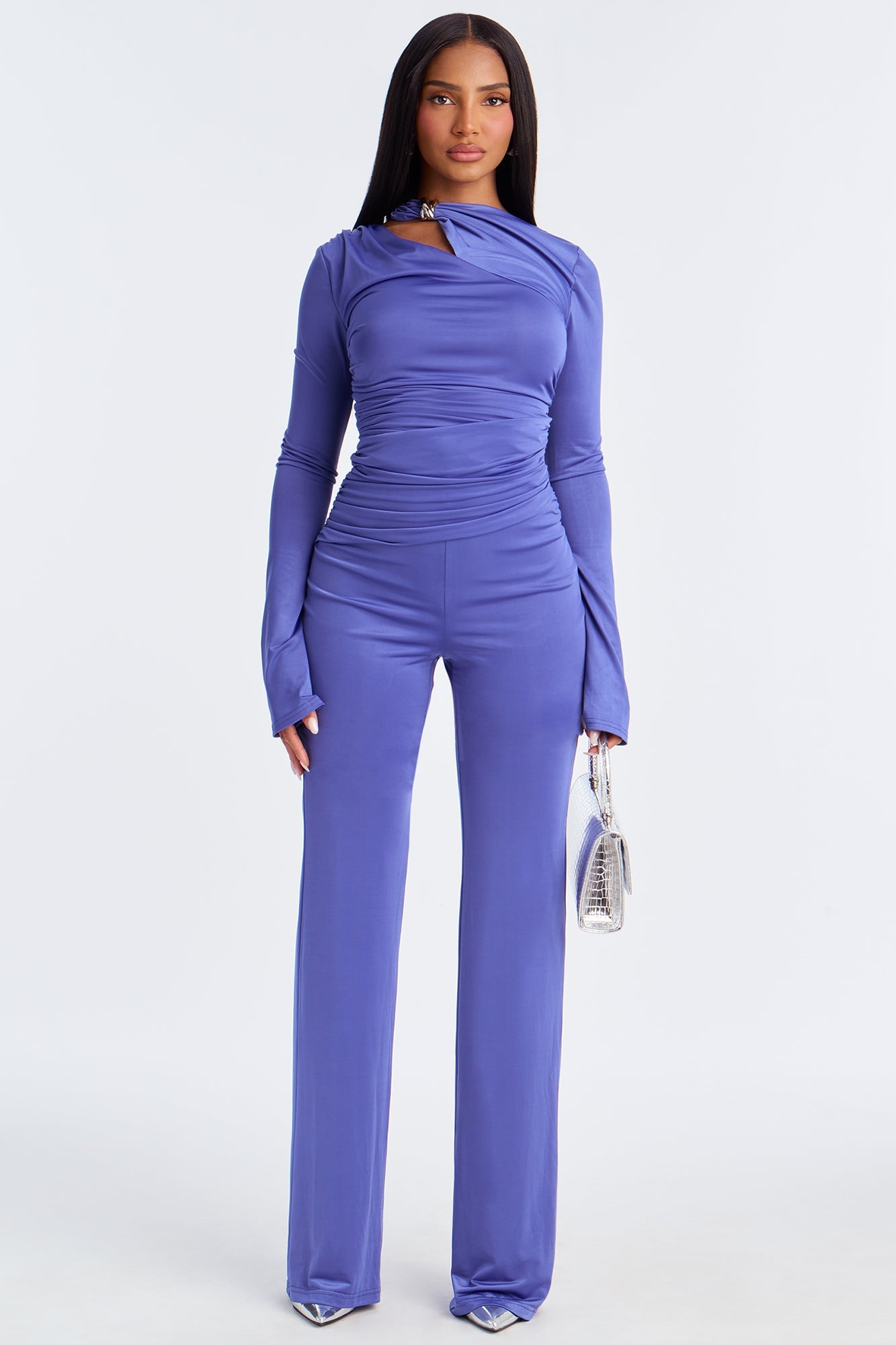Jordi Long Sleeve Jumpsuit - Blue image 5