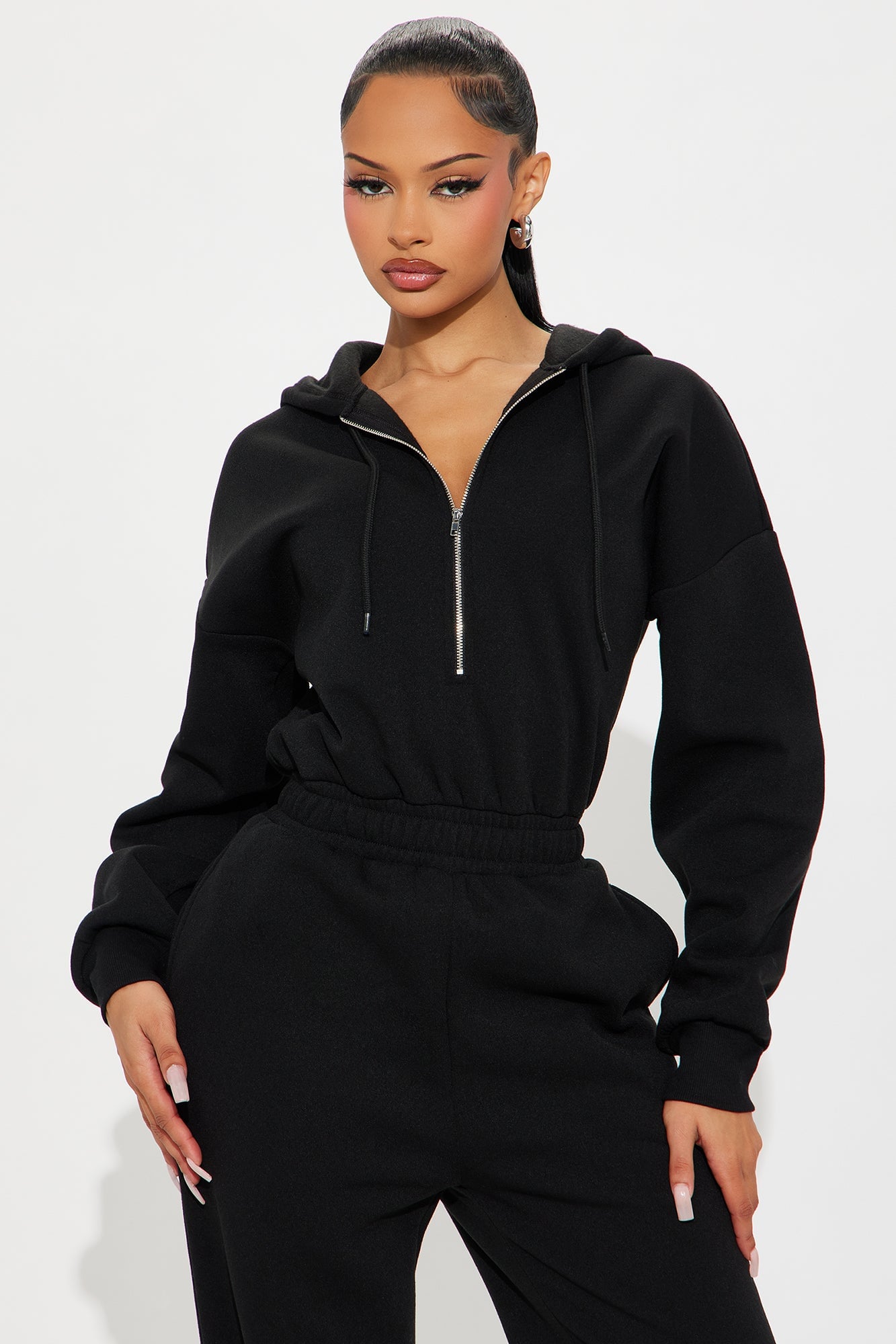 Charlie Fleece Jumpsuit - Black image 2