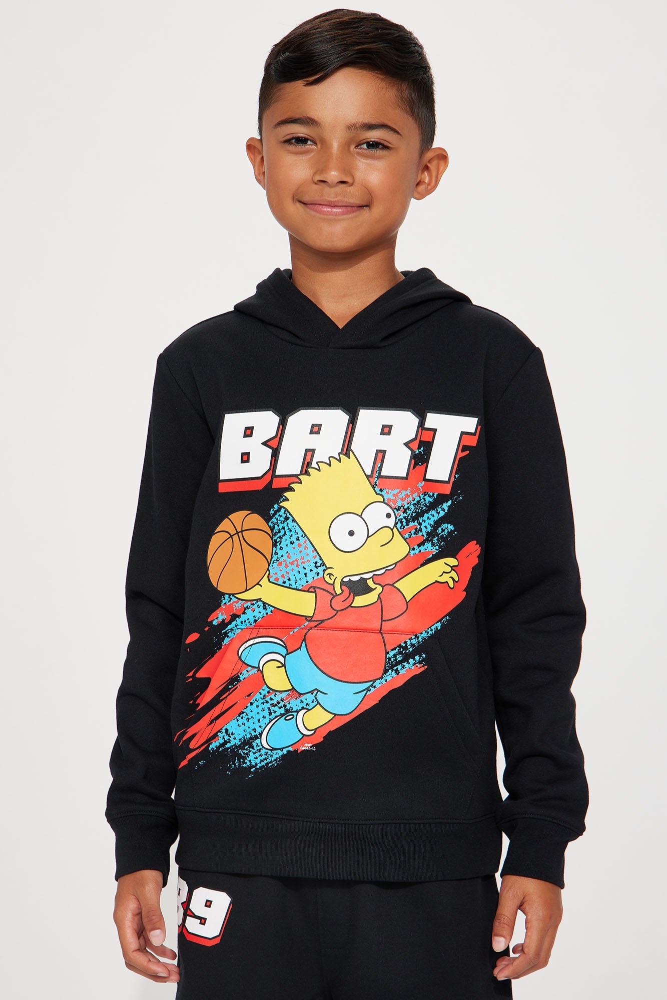 Mini Bart Basketball Fleece Jogger Set - Black image 2