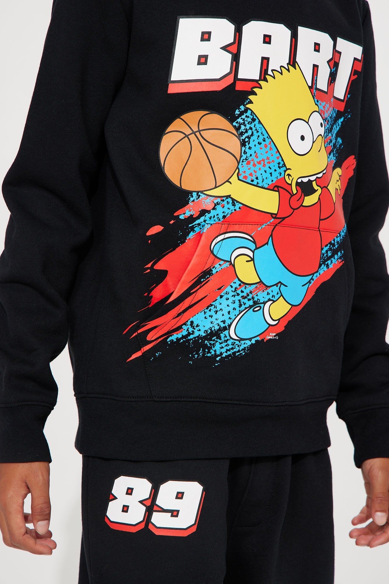 Mini Bart Basketball Fleece Jogger Set - Black image 4