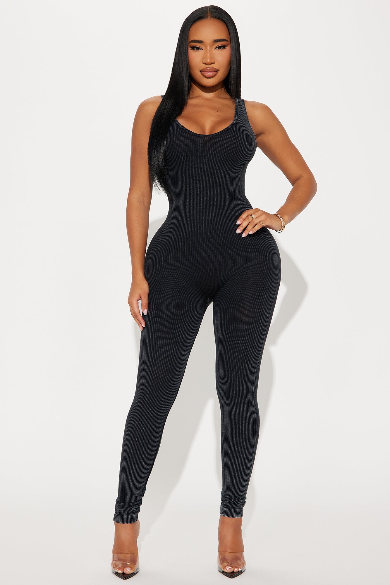 Ausha Washed Seamless Jumpsuit - Black image 5