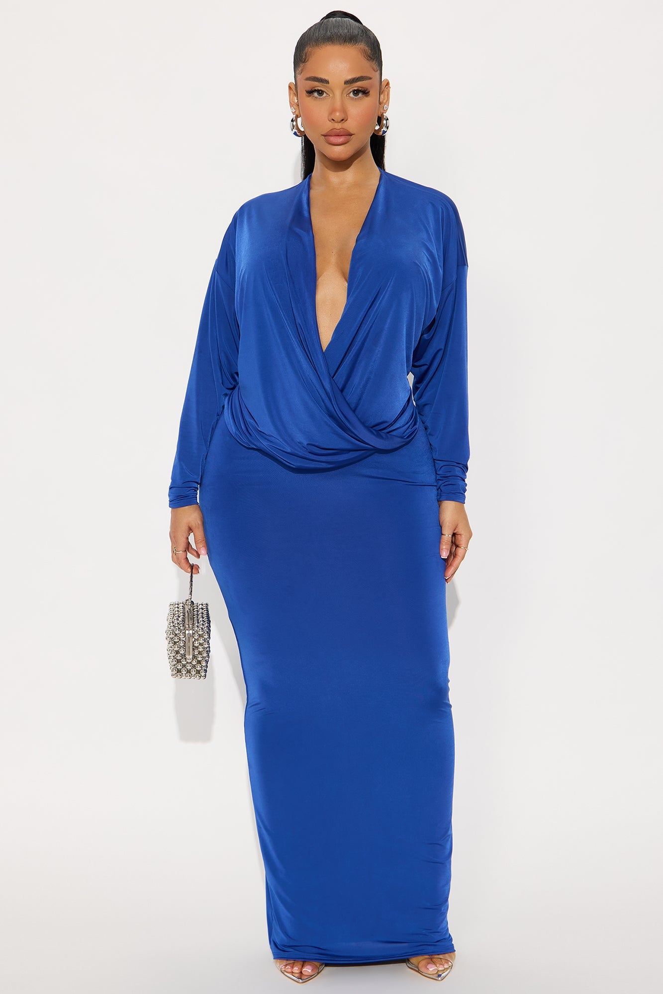 Best At It Long Sleeve Maxi Dress - Blue image 4