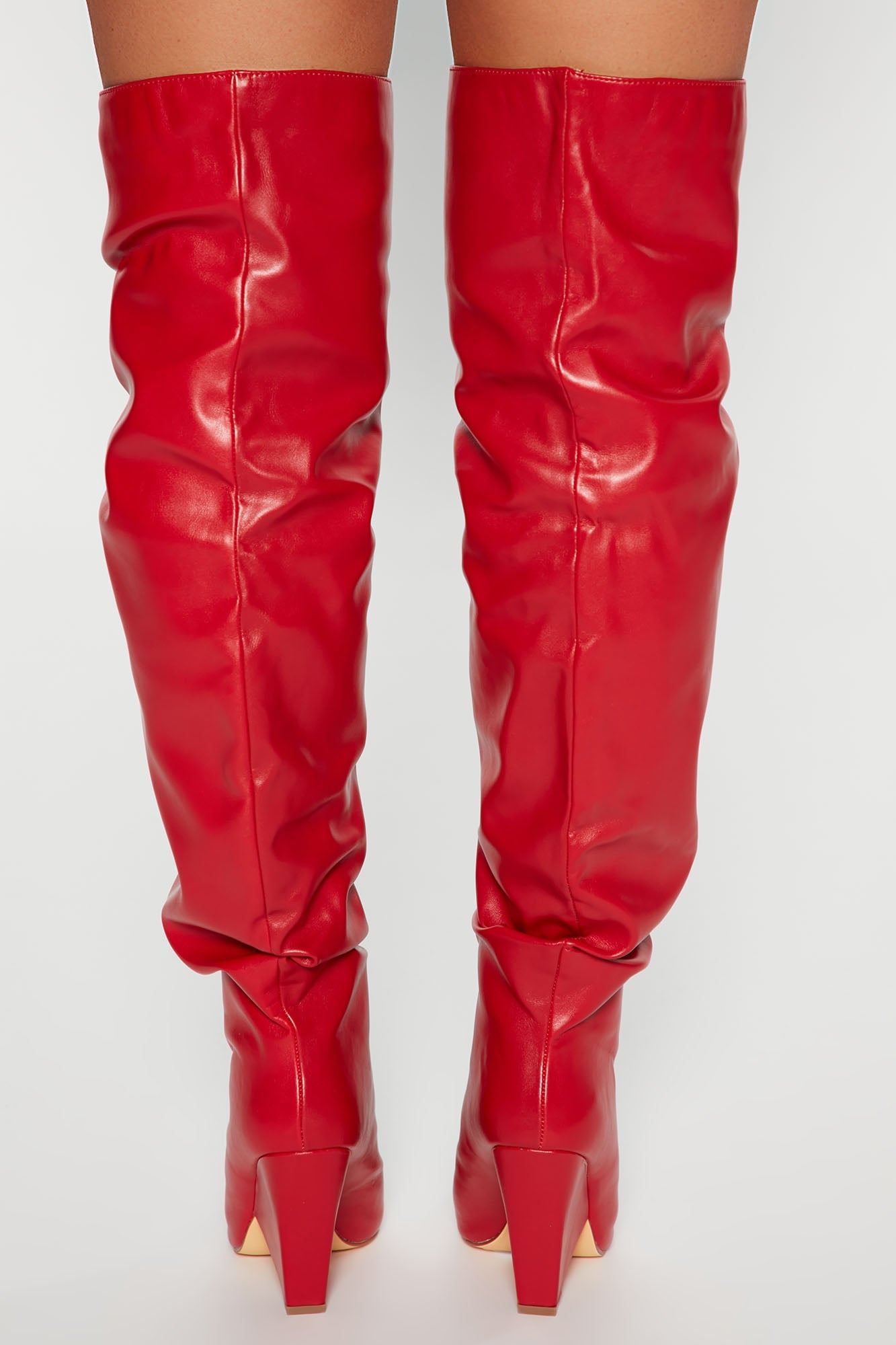 Stay In Touch Over The Knee Boots - Red image 5
