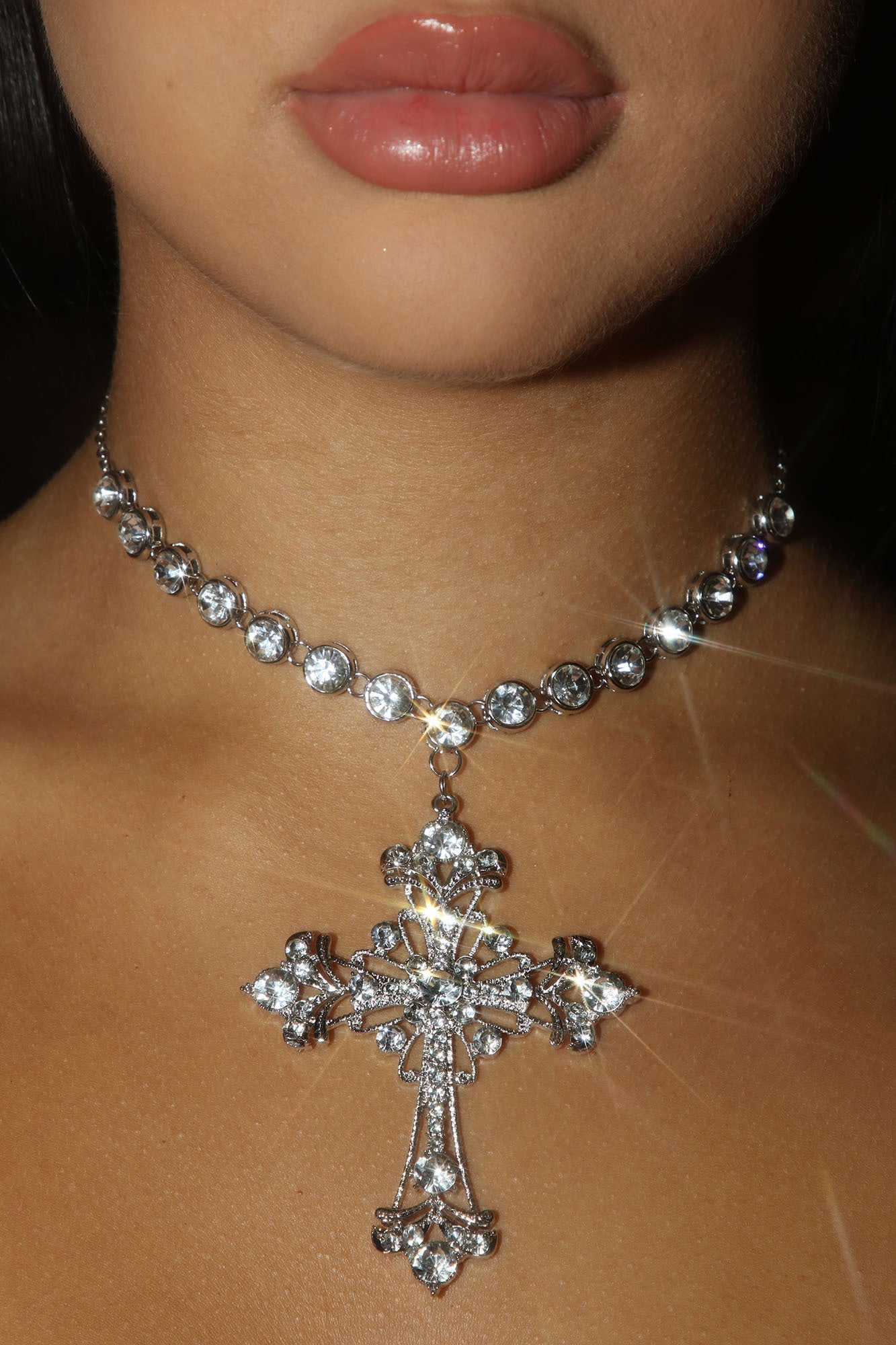 Crossed My Path Necklace - Silver image 1