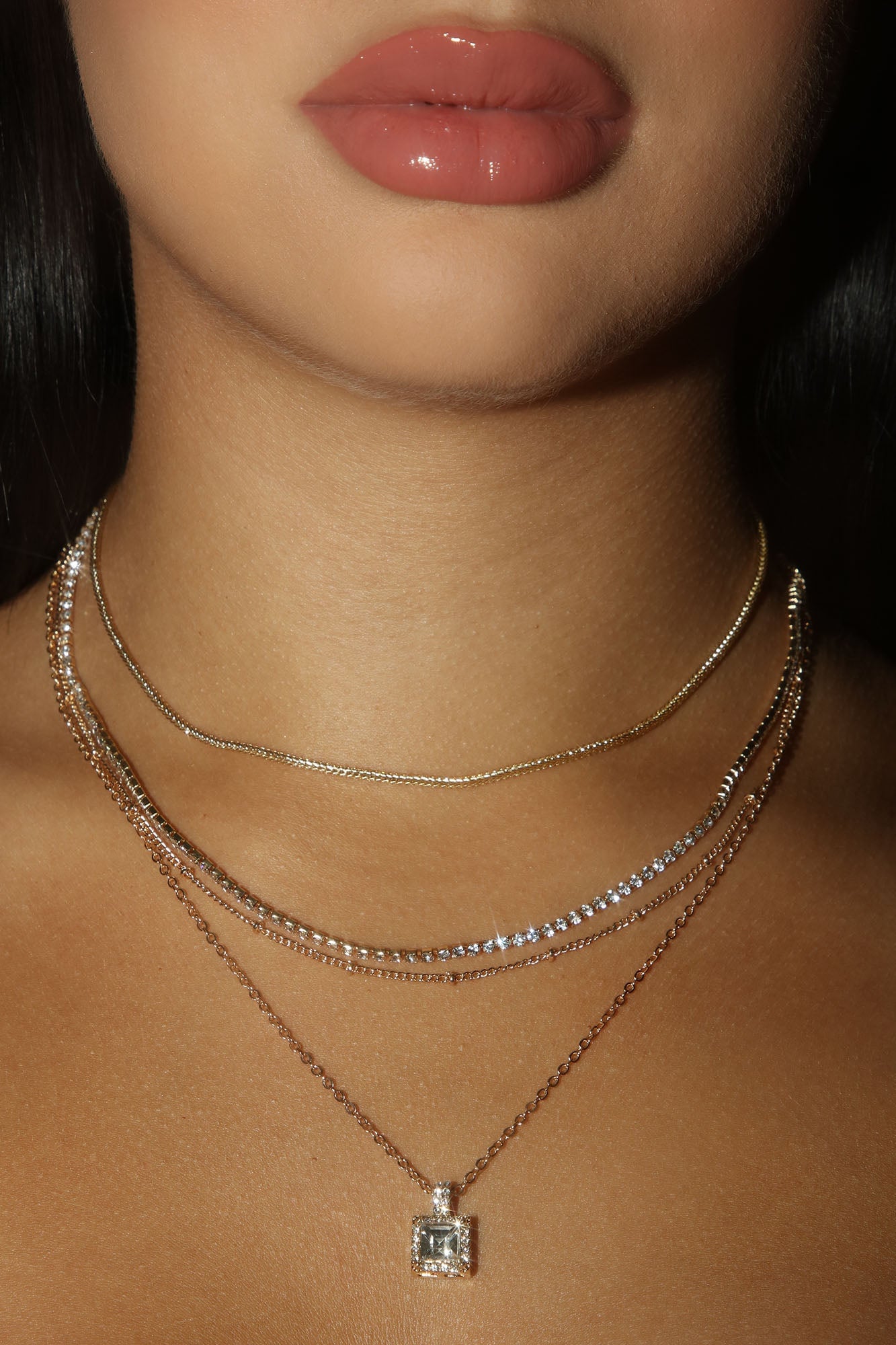 Simple Touch Layered Necklace - Gold image 1
