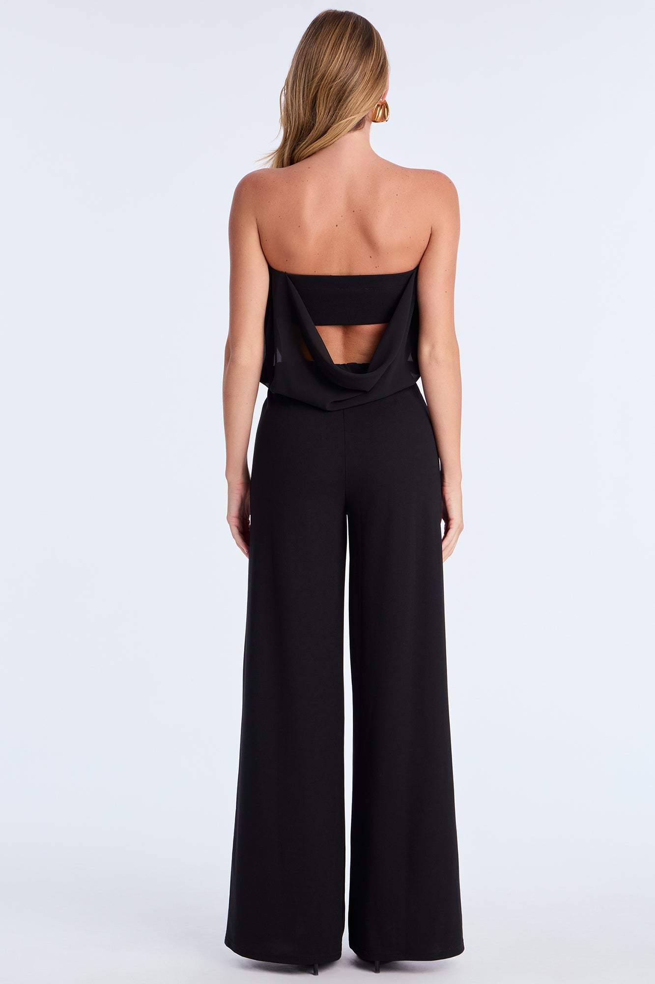 Roxana Cowl Neck Wide Leg Jumpsuit - Black image 7