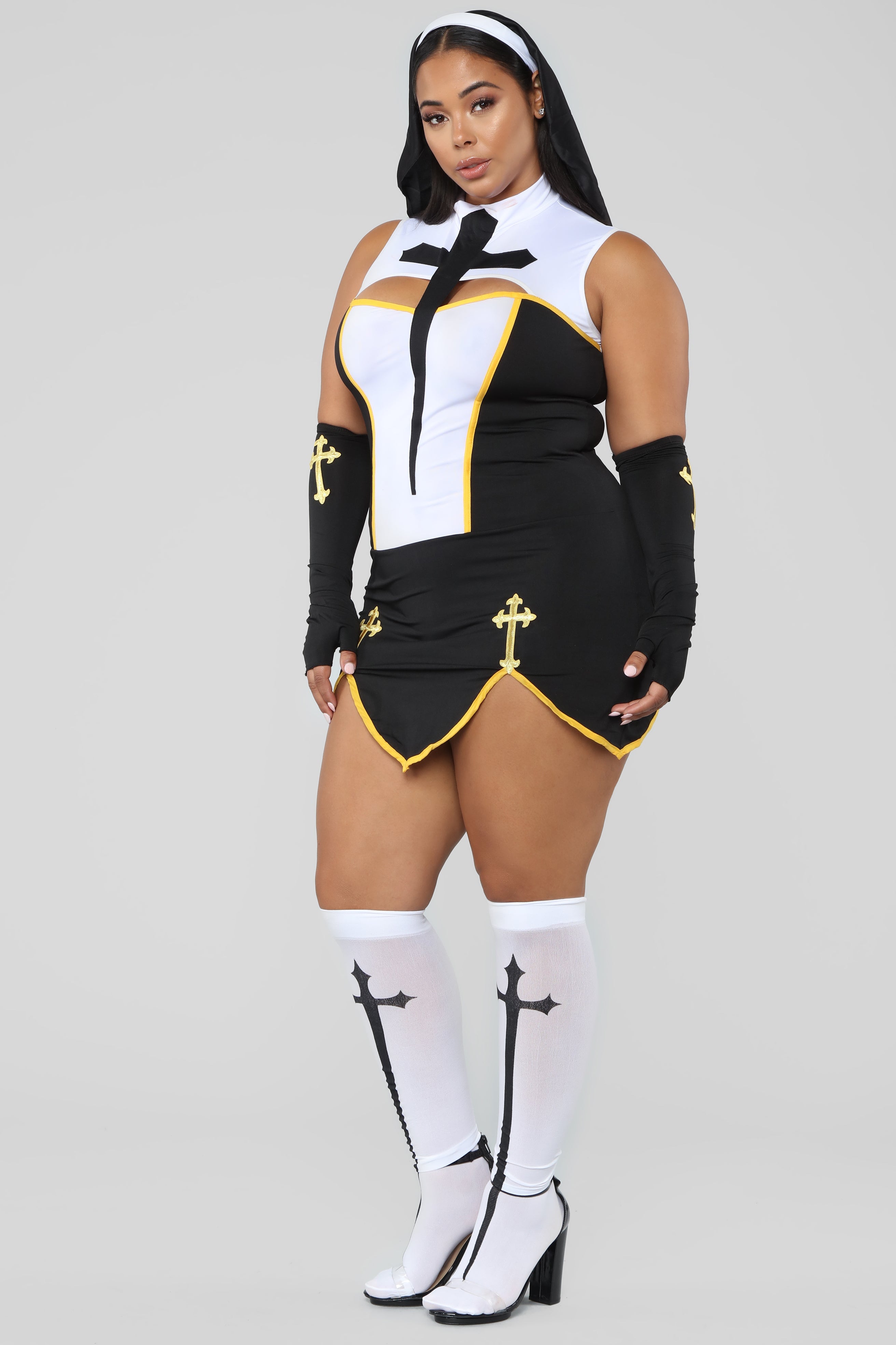 Bad Habits Nun 4 Piece Costume Set - Black/Combo image 9