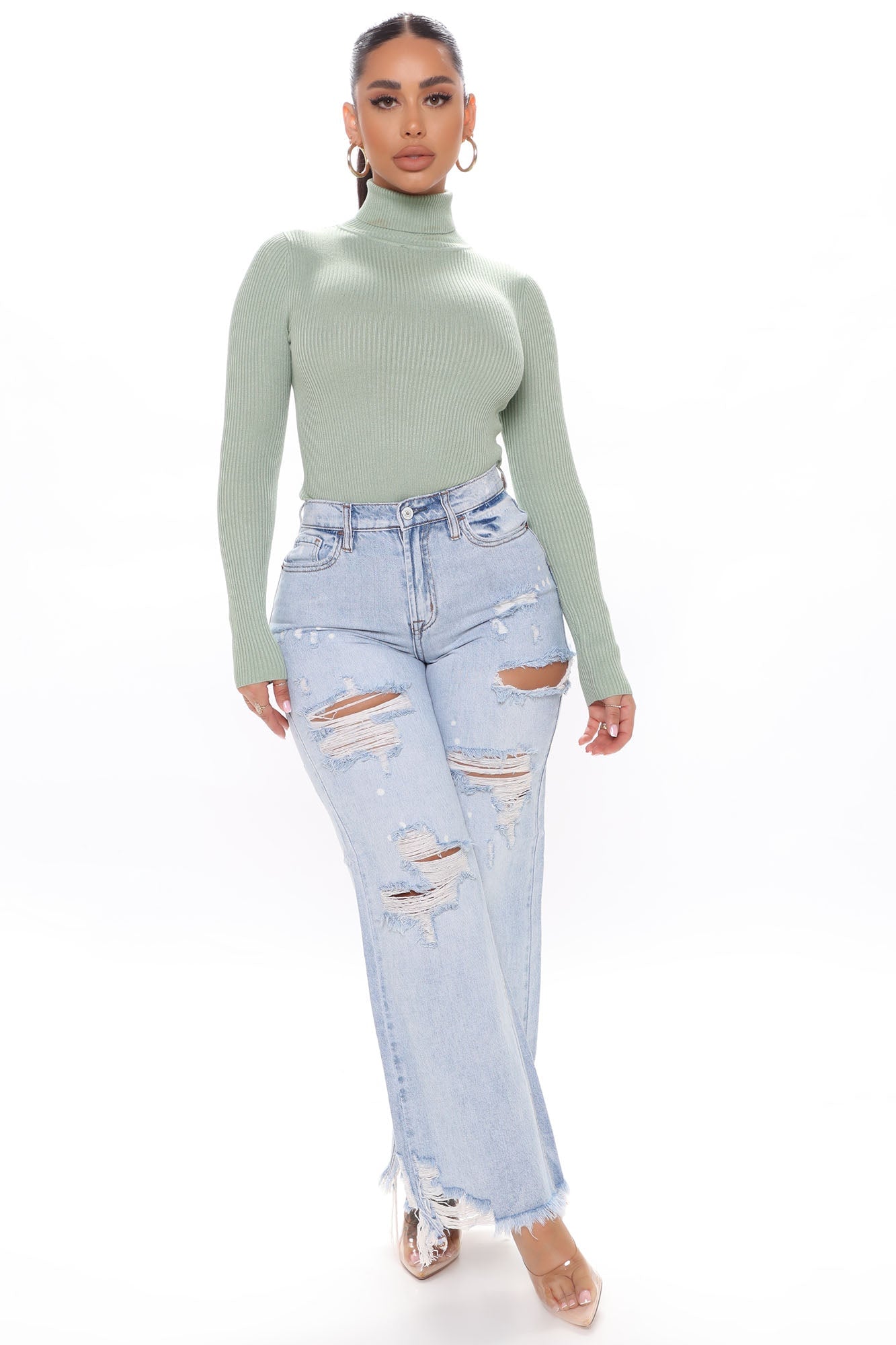 Tara Turtle Neck Sweater - Sage image 5