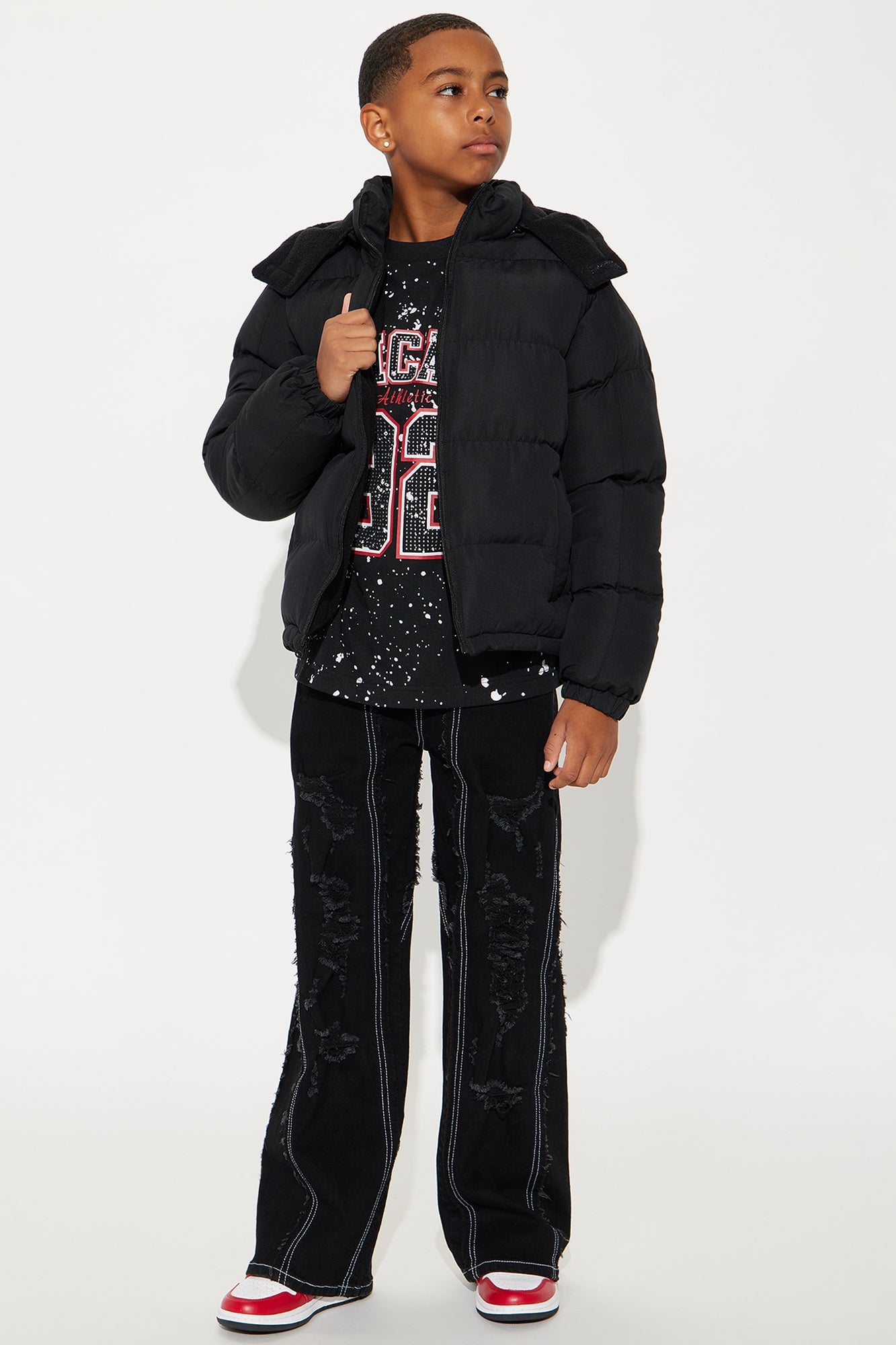 Mini Ready For The Colder Weather Puffer Jacket - Black image 2