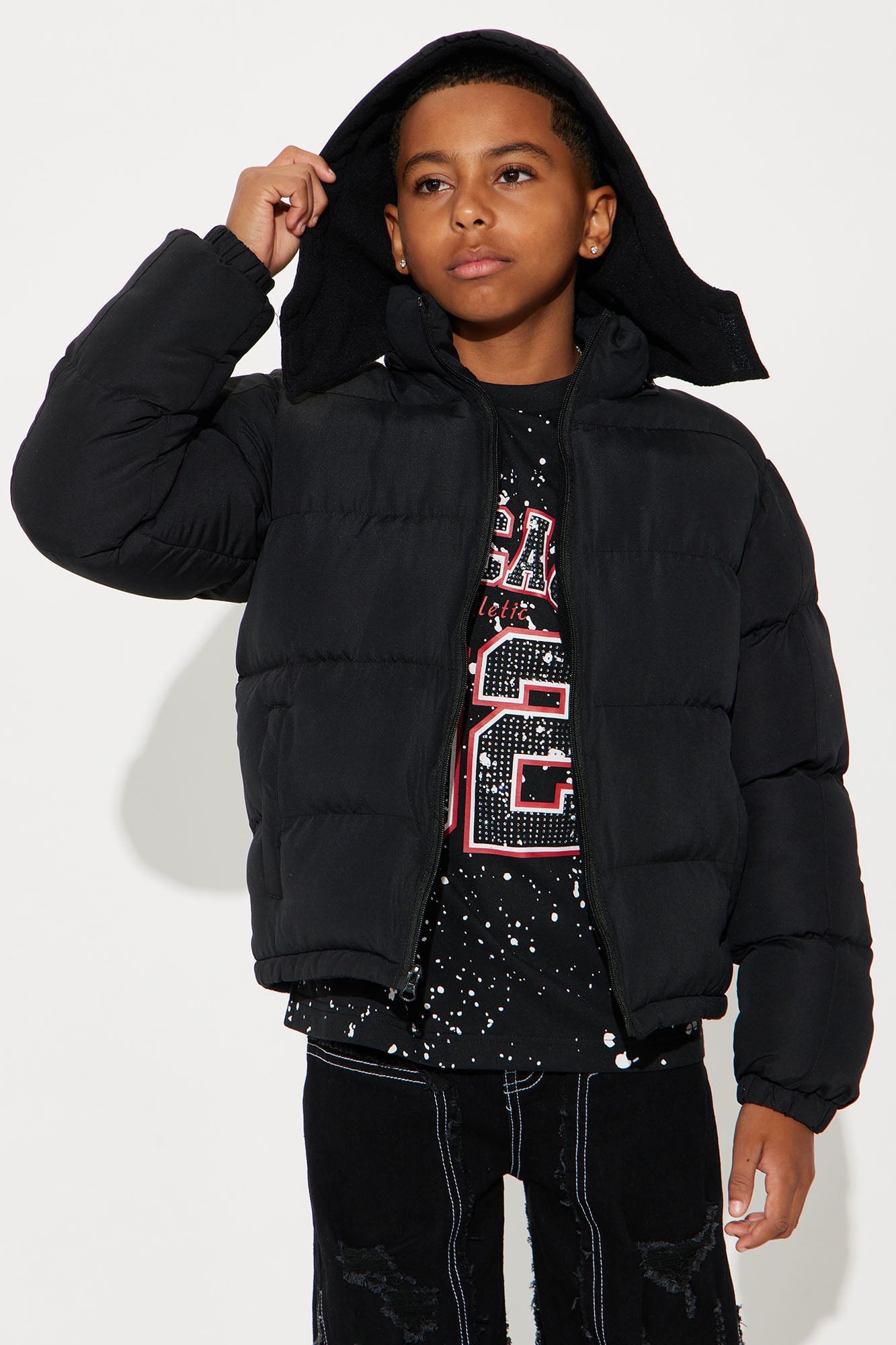 Mini Ready For The Colder Weather Puffer Jacket - Black image 3