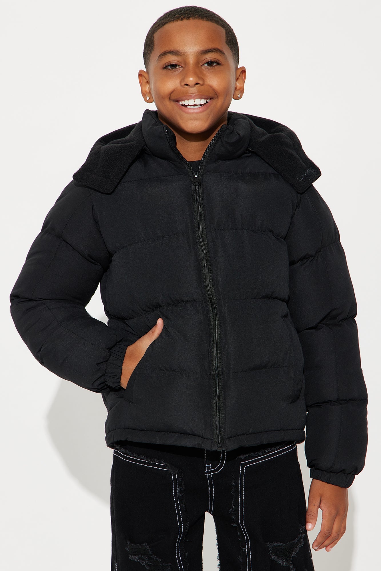 Mini Ready For The Colder Weather Puffer Jacket - Black image 4