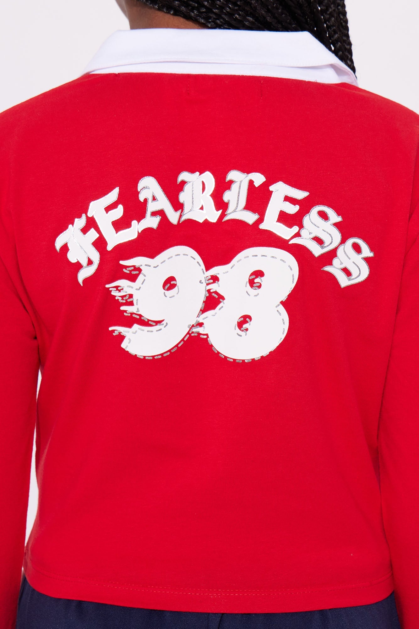 Mini Fearless 98 Front/Back Long Sleeve Polo Shirt - Red image 5