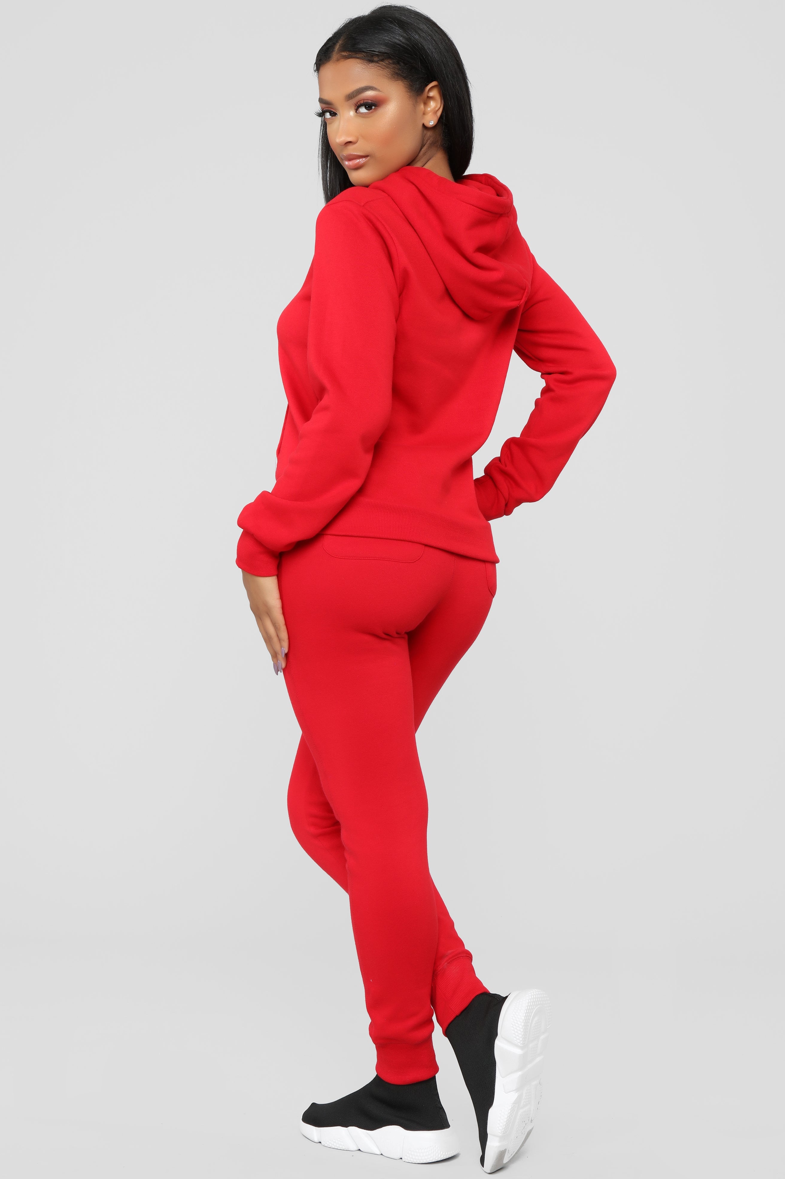 Relaxed Vibe Solid Hoodie - Red image 10