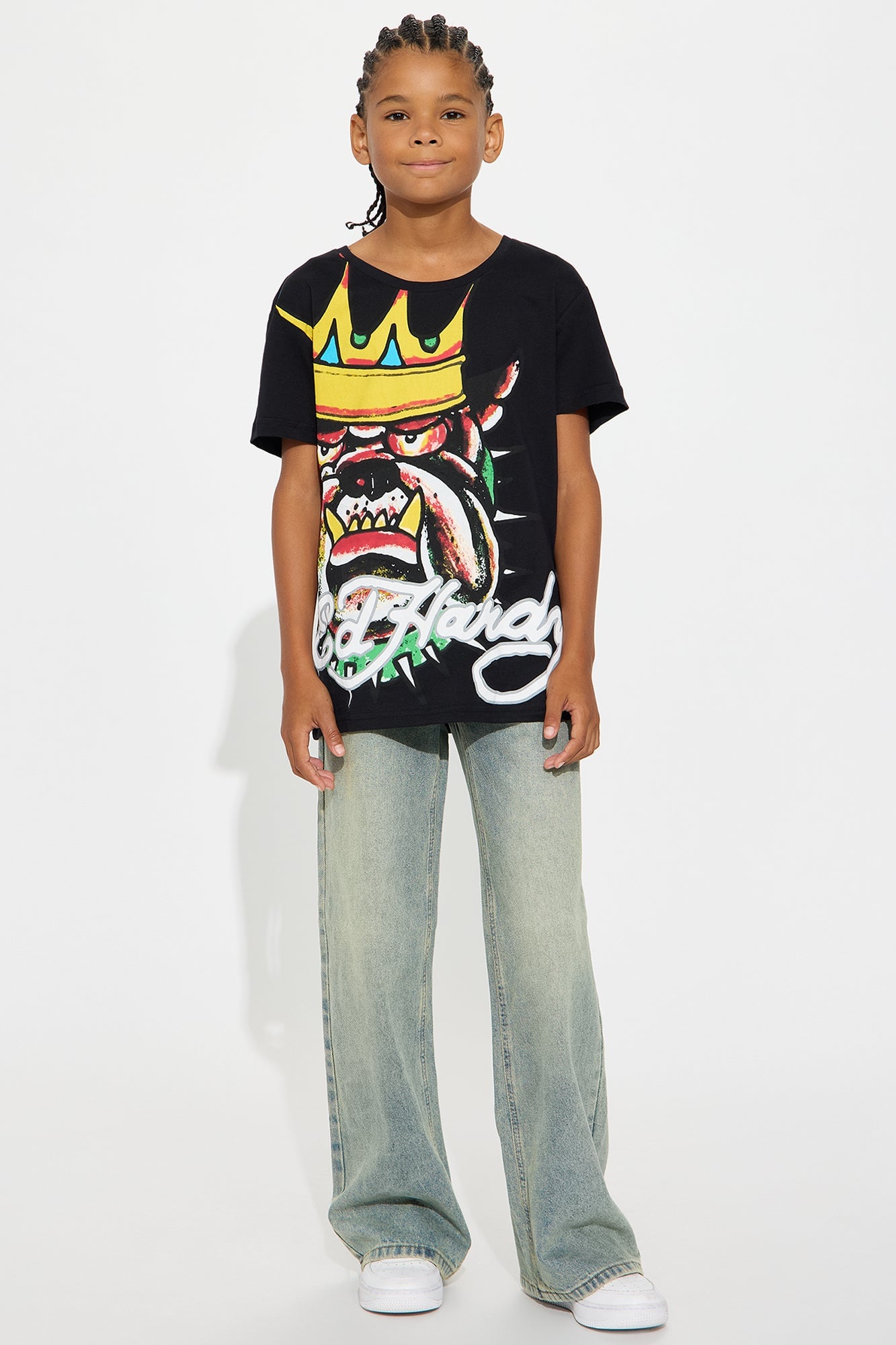 Mini Ed Hardy Bulldog Front/Back Short Sleeve Tee - Black image 2