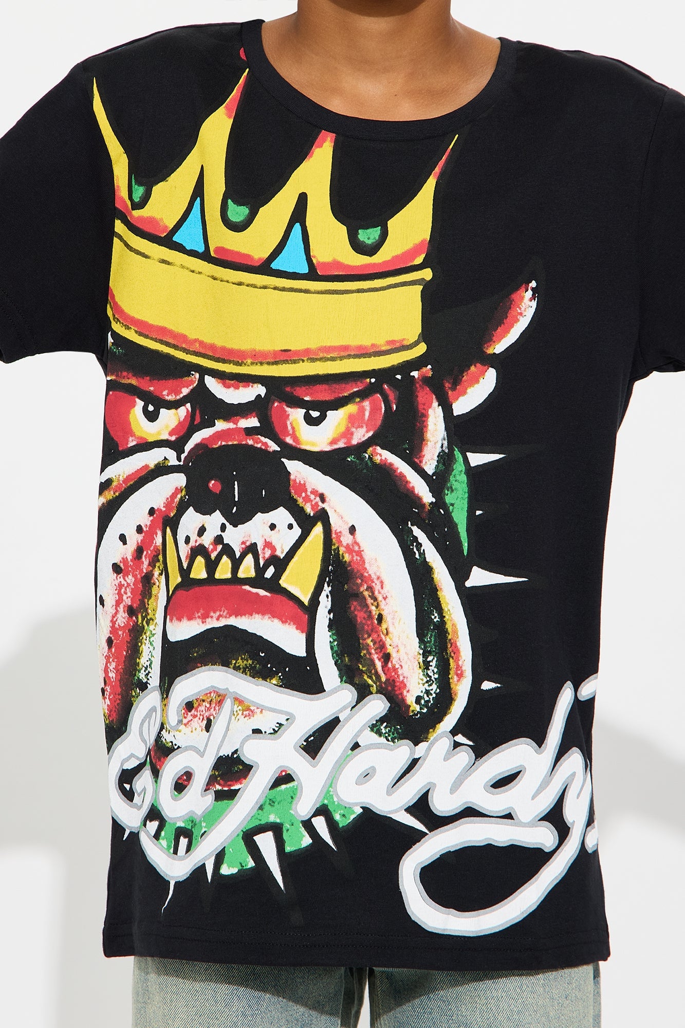 Mini Ed Hardy Bulldog Front/Back Short Sleeve Tee - Black image 3