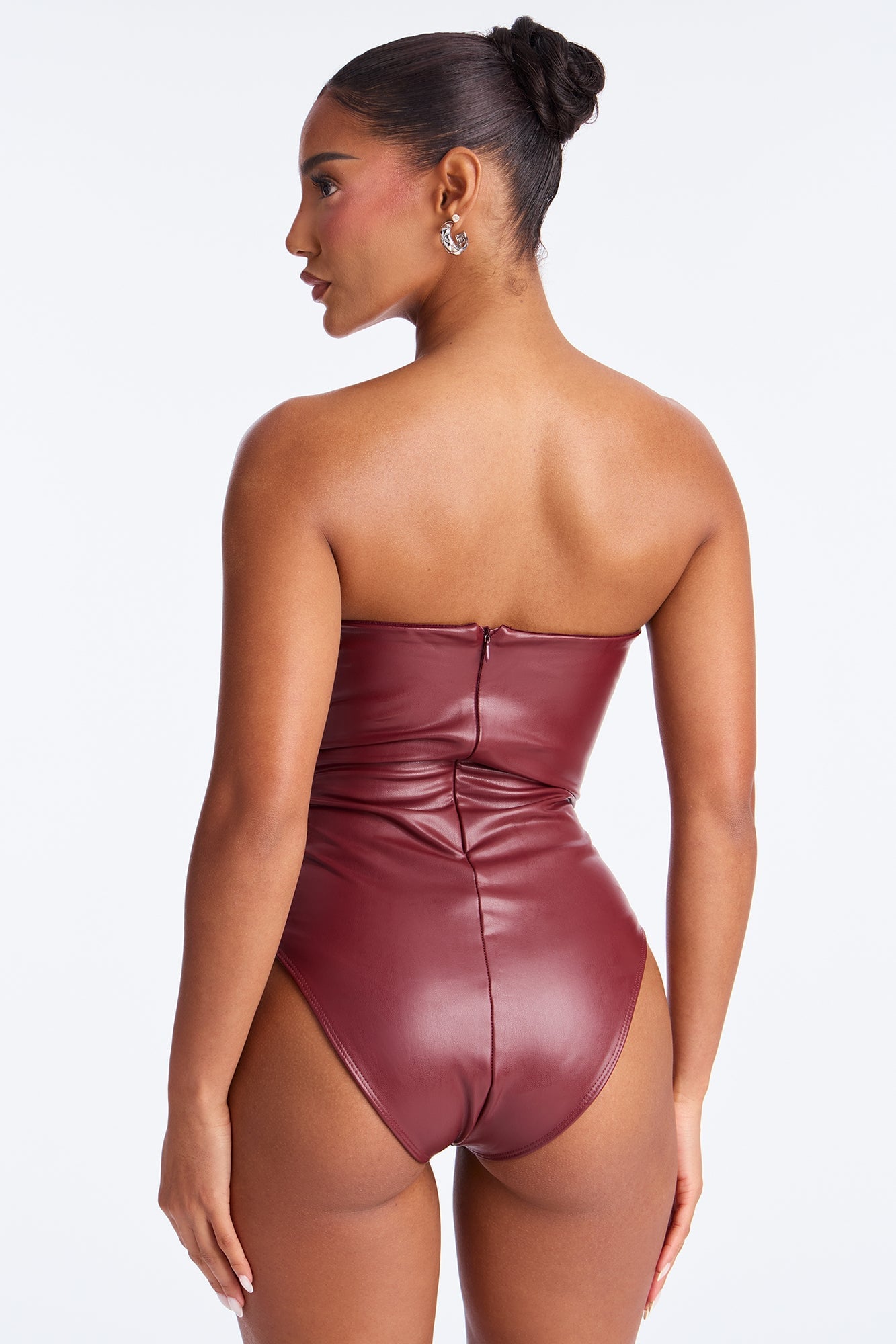 Love From Italy Faux Leather Corset - Wine image 8