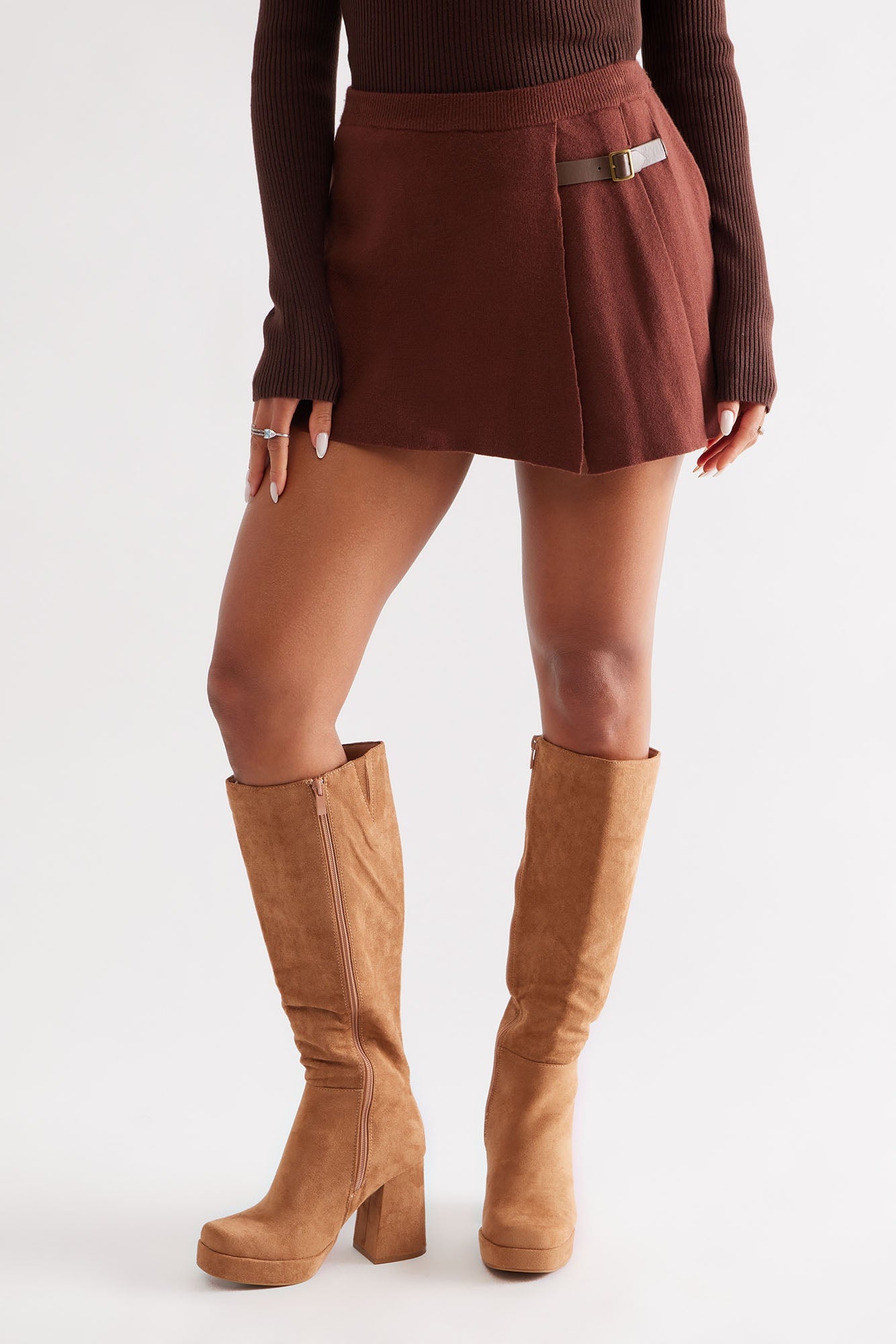 Fauna Faux Suede Boots - Camel image 4