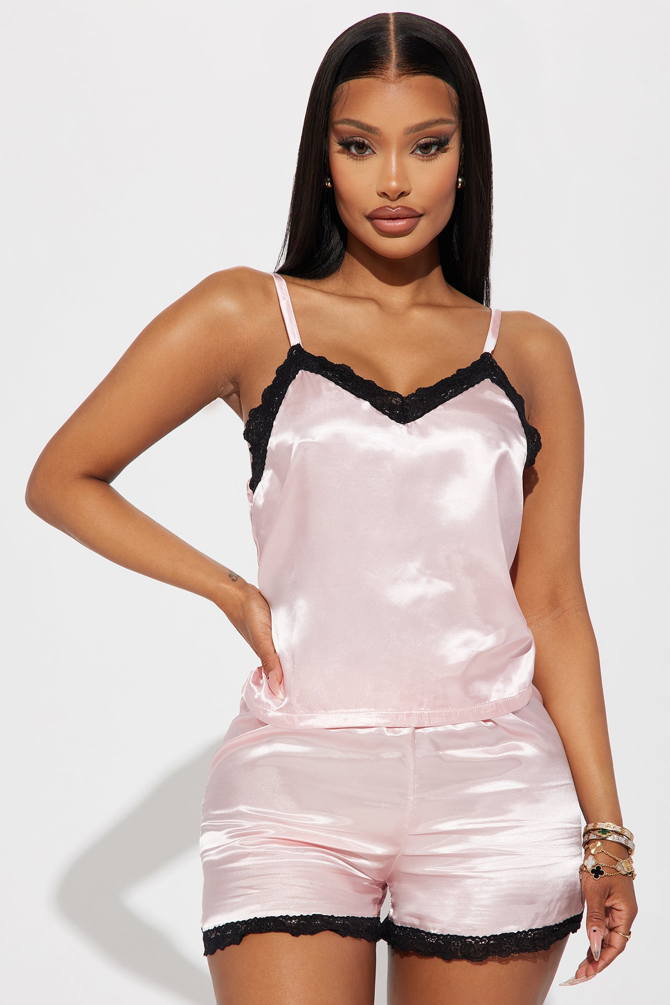 Princess Treatment Satin Lace PJ Short Set - Pink image 4
