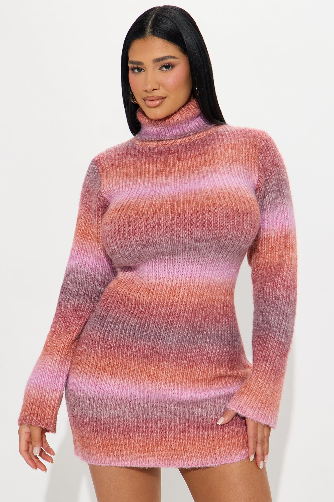 Soft Launch Ombre Sweater Mini Dress - Pink image 4