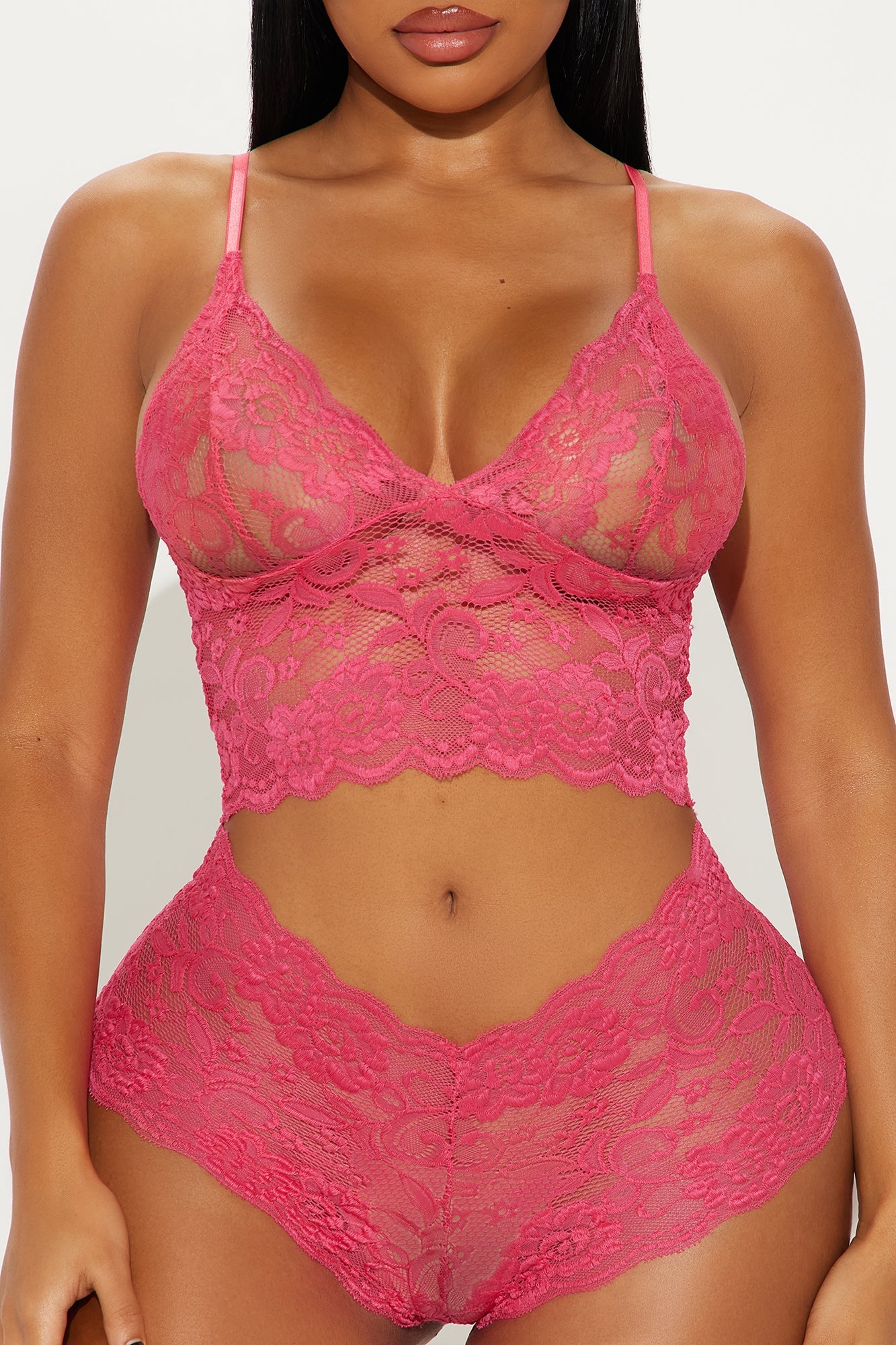 Eye On You 2 Piece Lace Boyshort Set - Fuchsia image 5