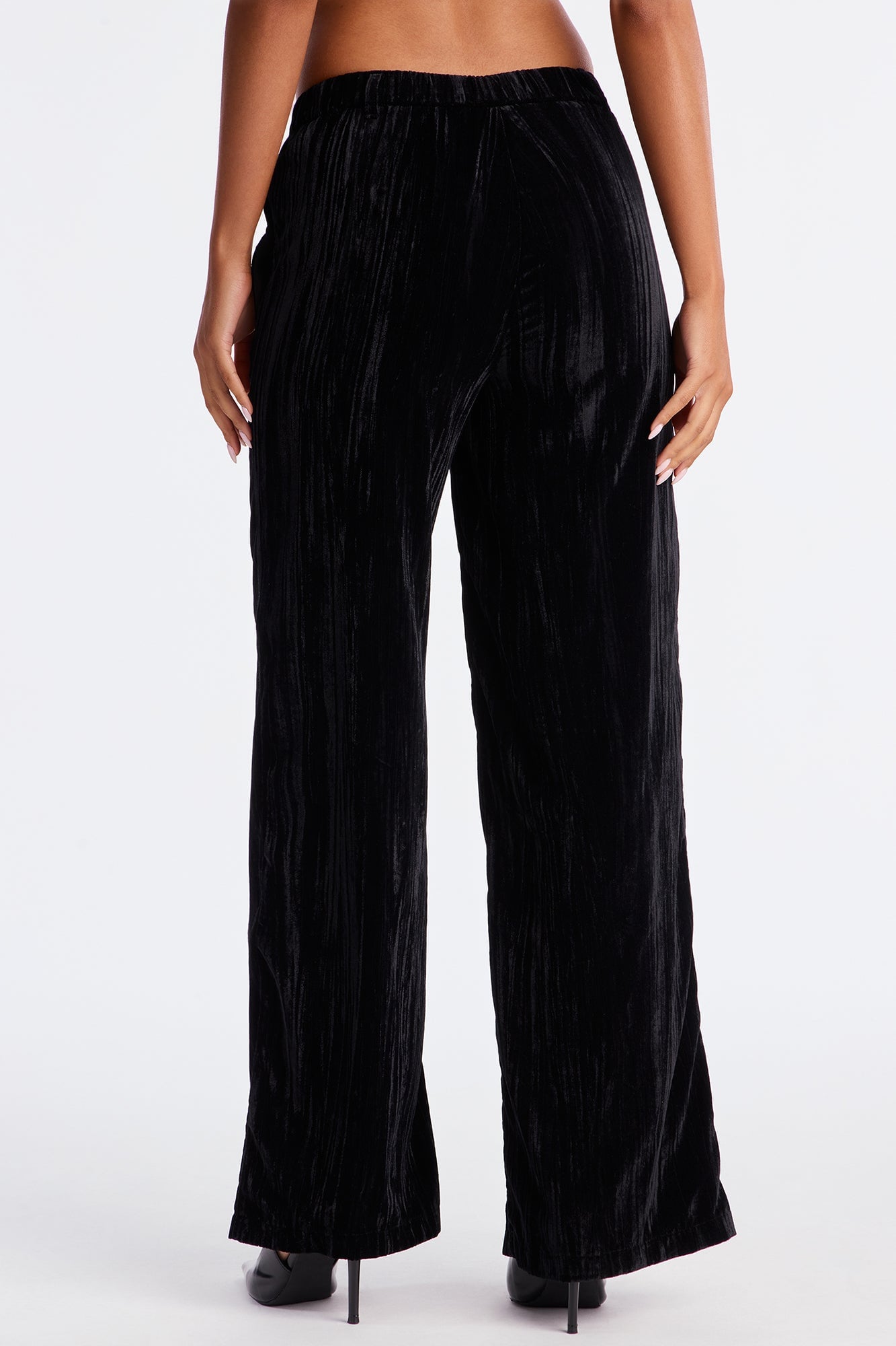 Keep You Wondering Velvet Wide Leg Pant 32 - Black image 3