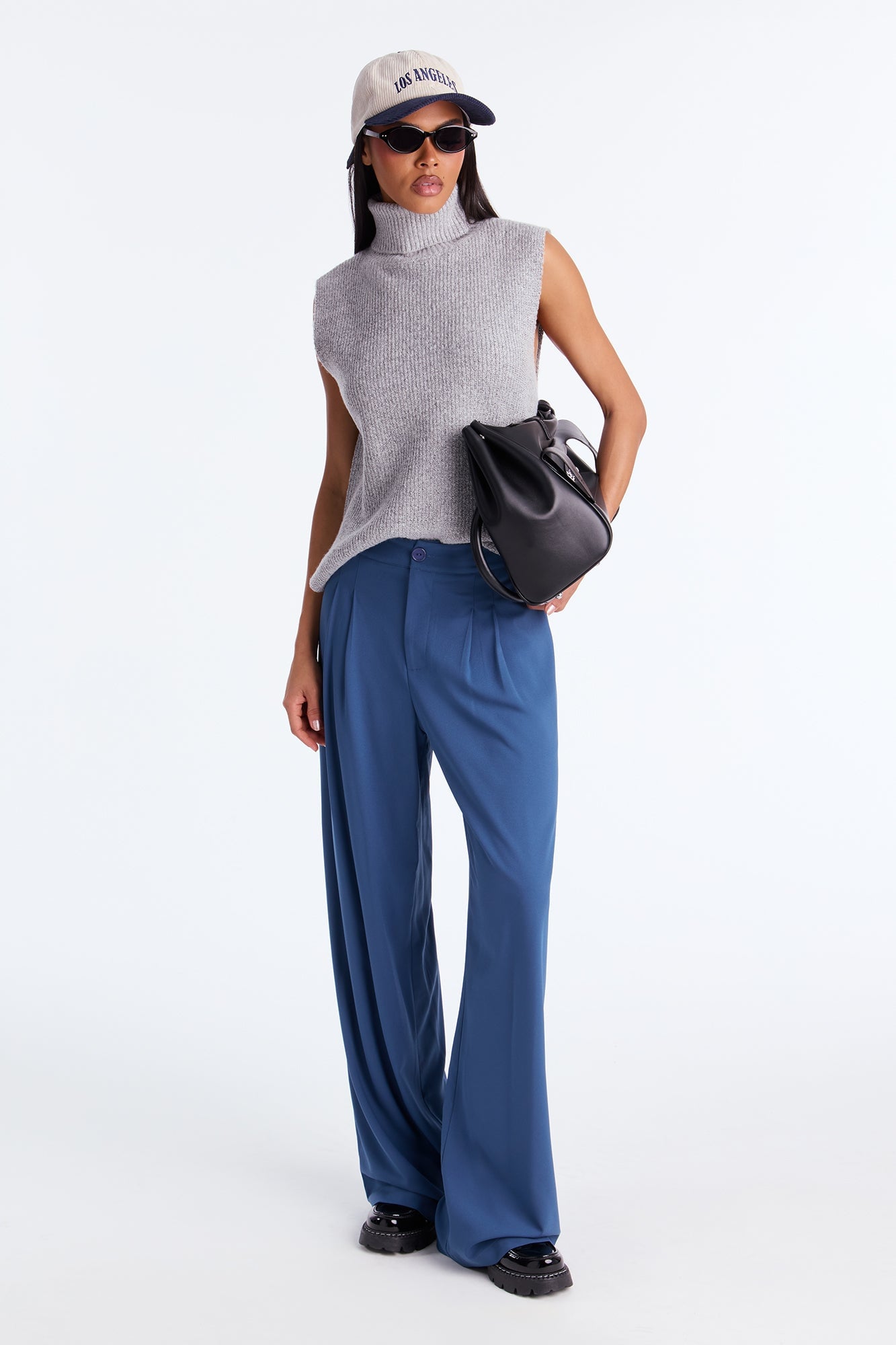 Power Hour Wide Leg Trouser Pant 32″ - Blue image 4