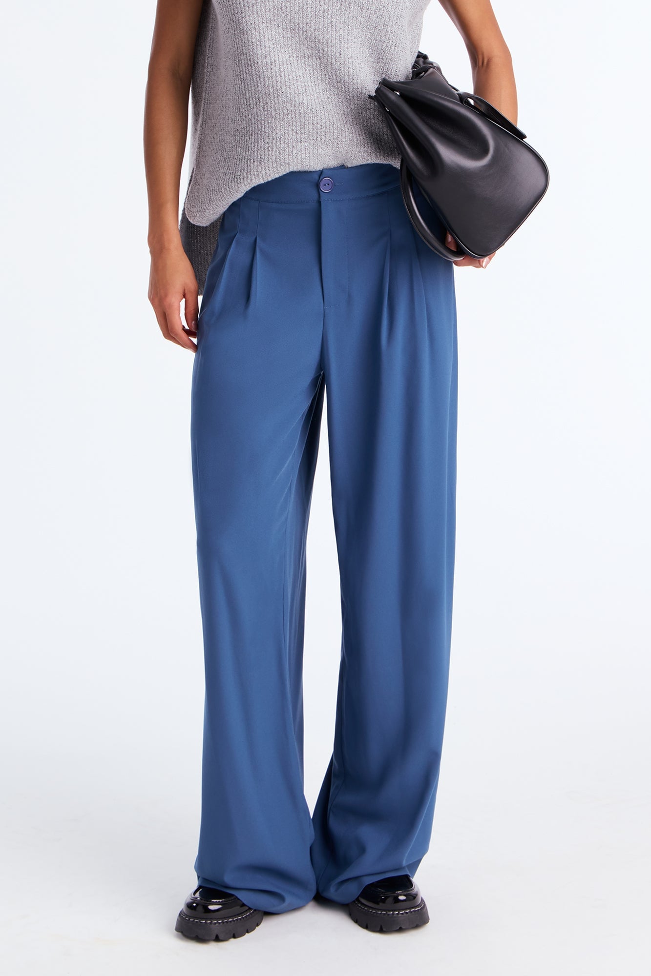 Power Hour Wide Leg Trouser Pant 32″ - Blue image 5
