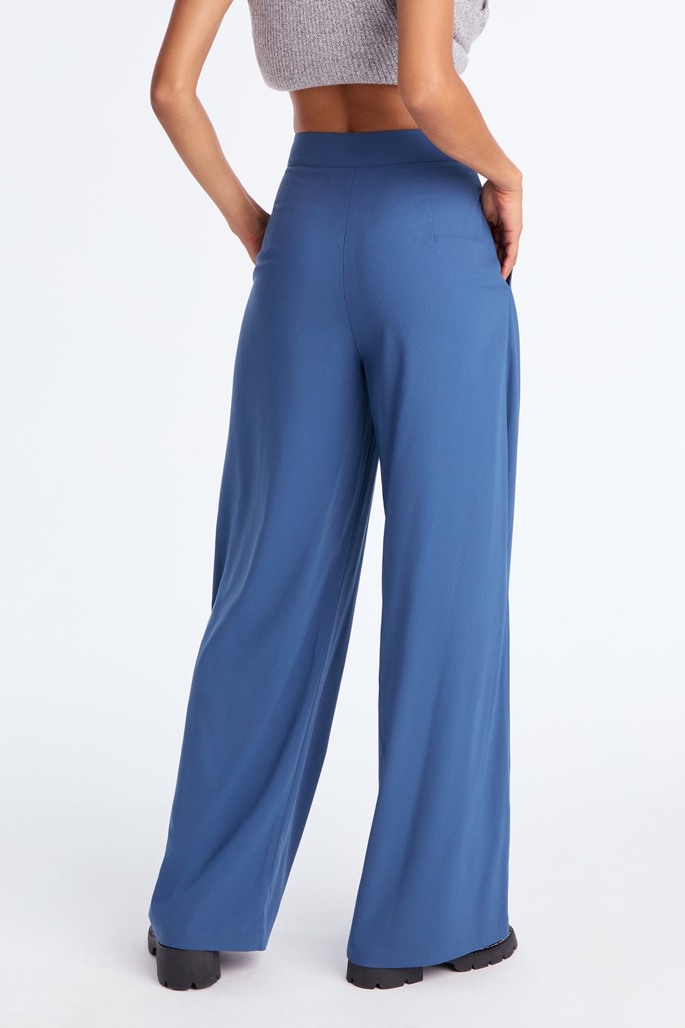 Power Hour Wide Leg Trouser Pant 32″ - Blue image 6