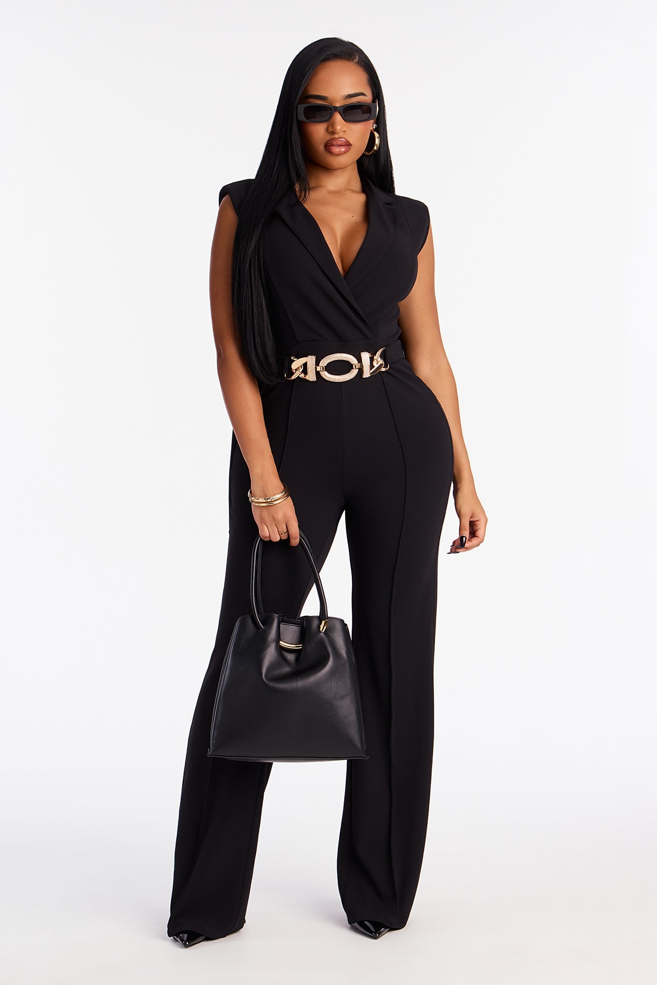 High Standards Draped Jumpsuit - Black image 4