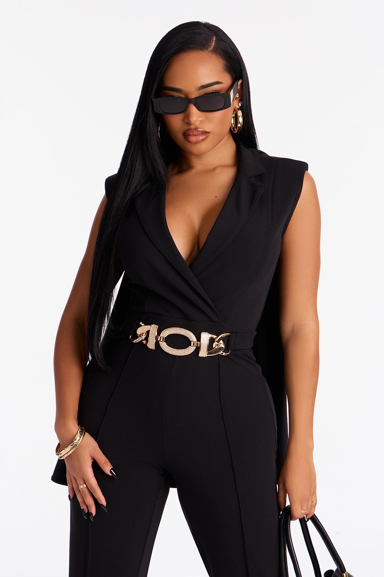 High Standards Draped Jumpsuit - Black image 5