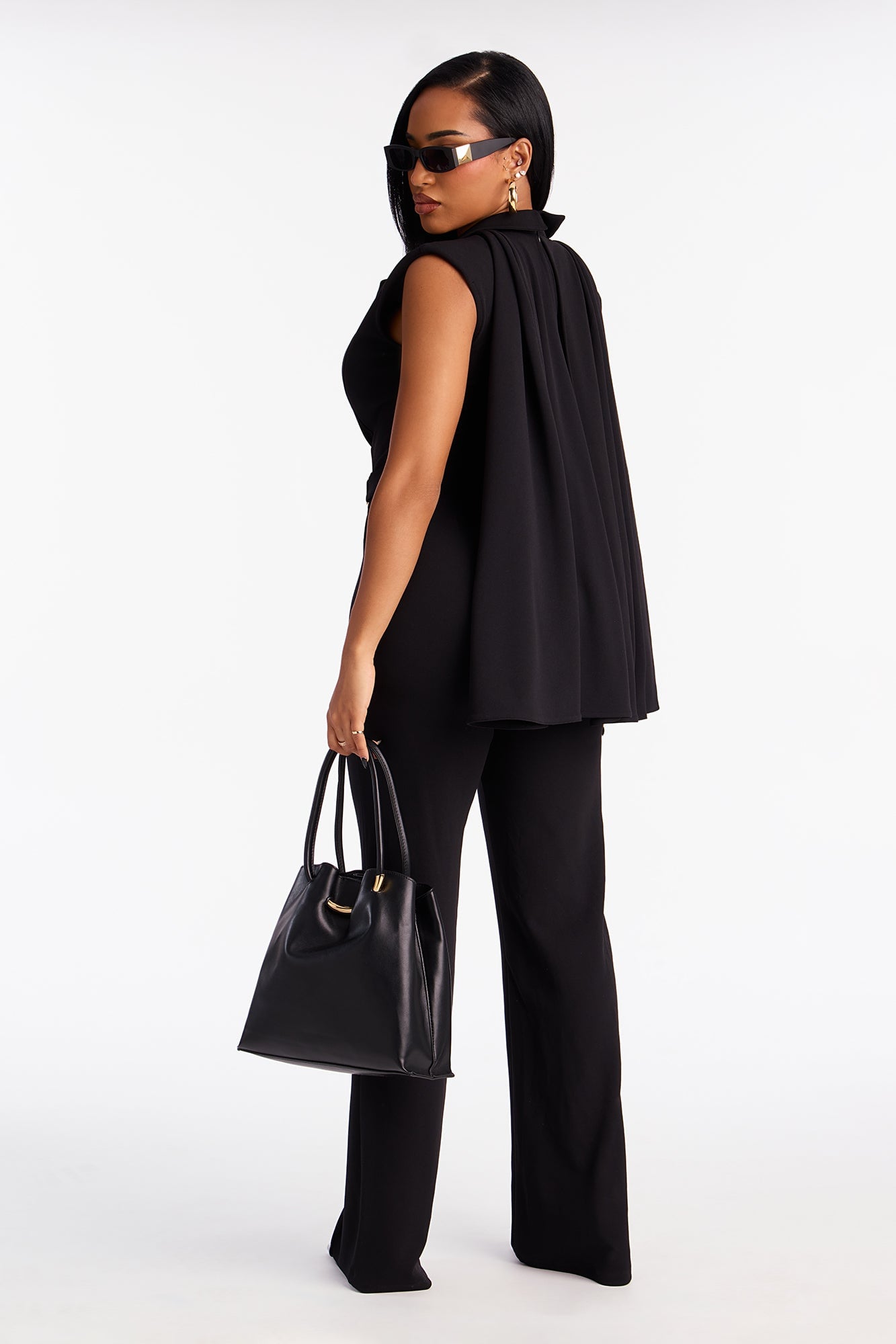 High Standards Draped Jumpsuit - Black image 7