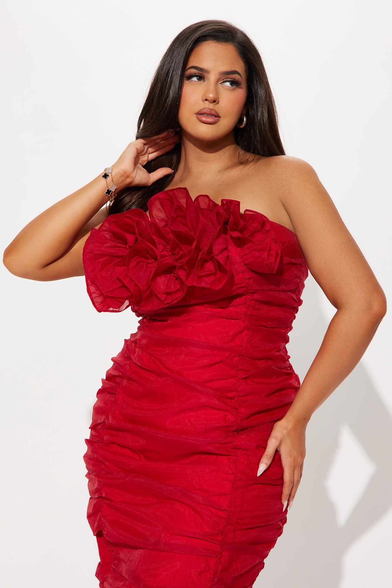 Call Me Queen Organza Midi Dress - Red image 2