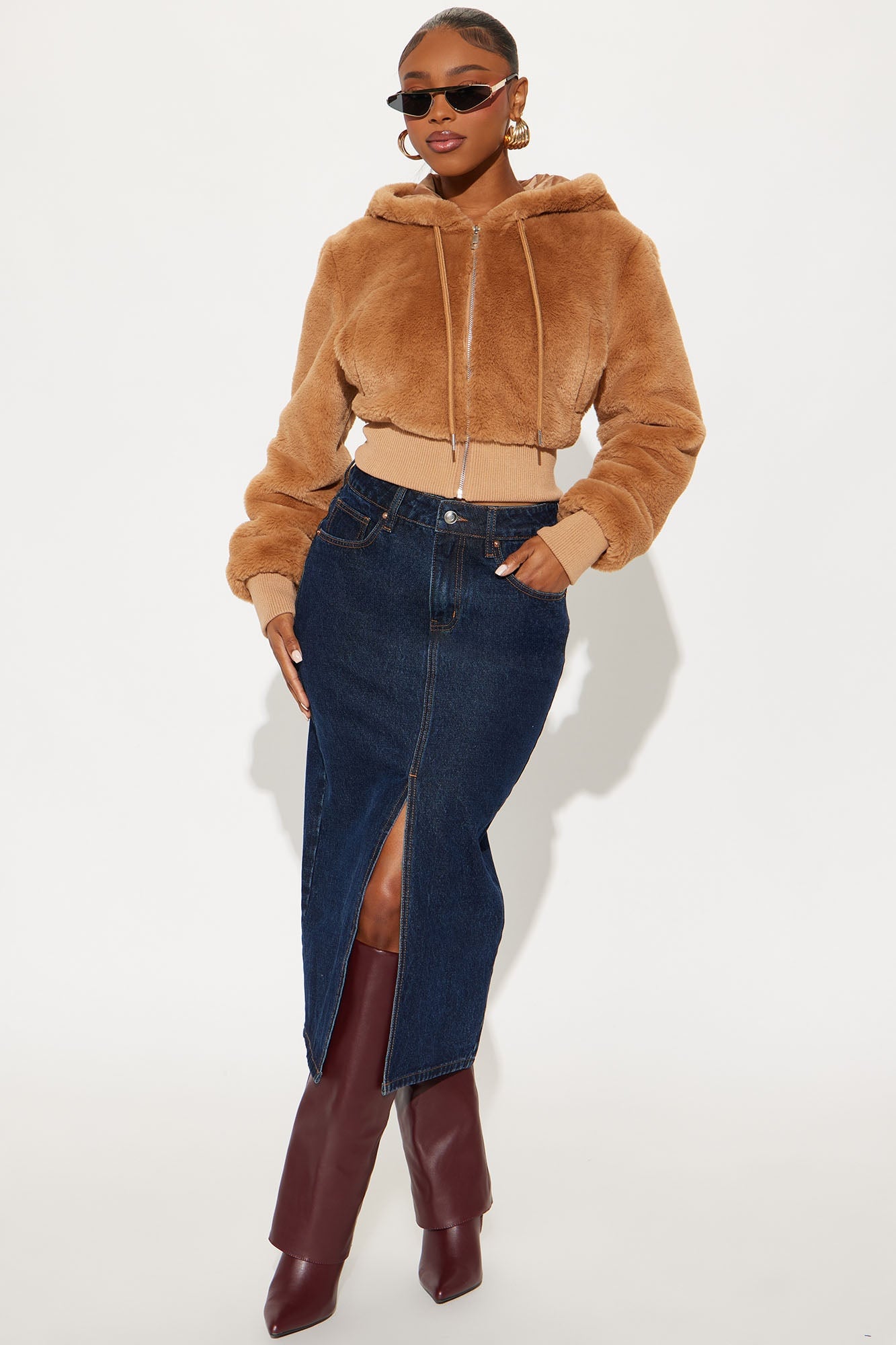 Keep Me Warm Faux Fur Jacket - Camel image 2