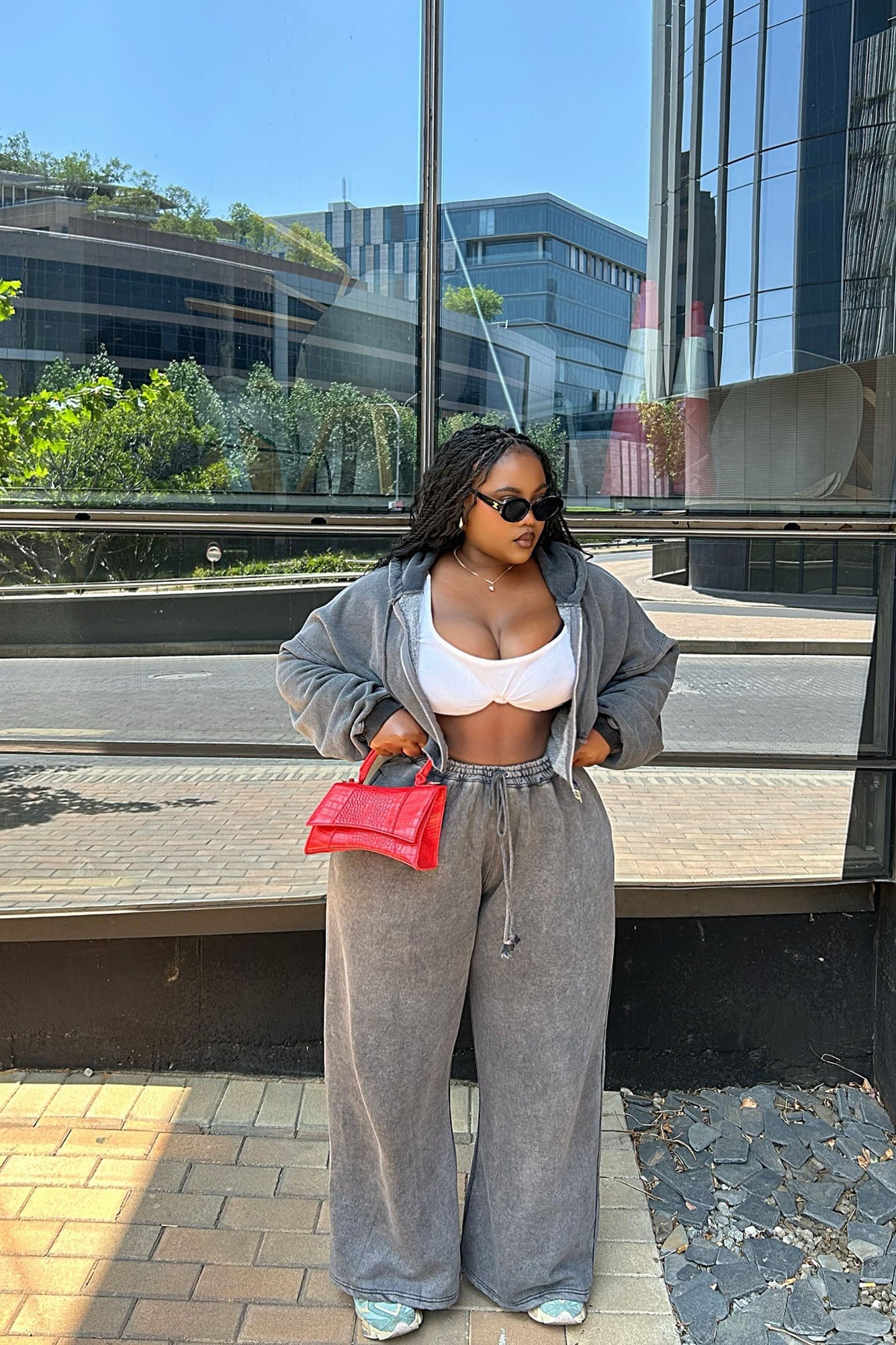 On The Go Fleece Pant Set - Charcoal image 8