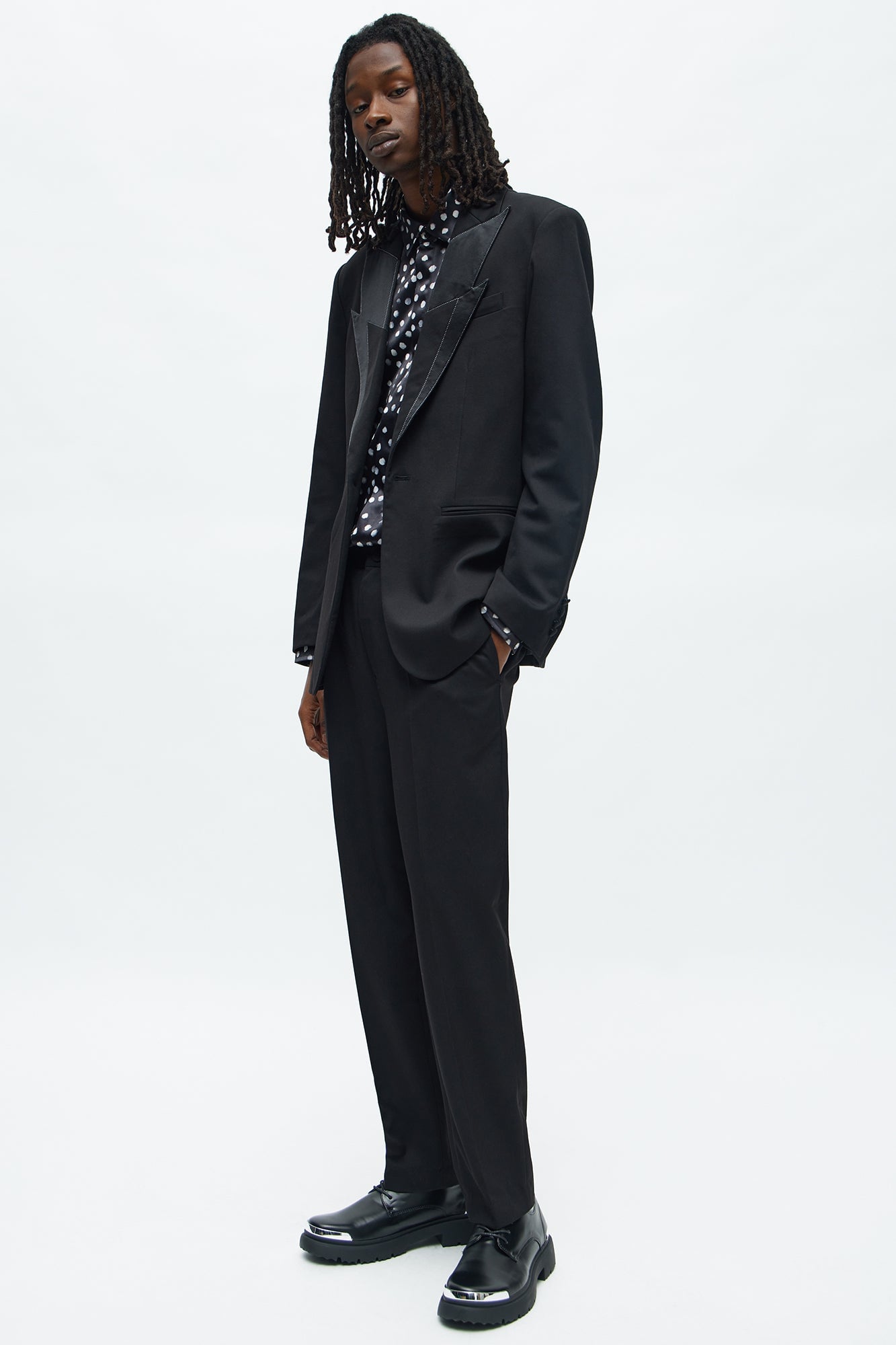 Slim Lafayette Pleated Trouser - Black image 2