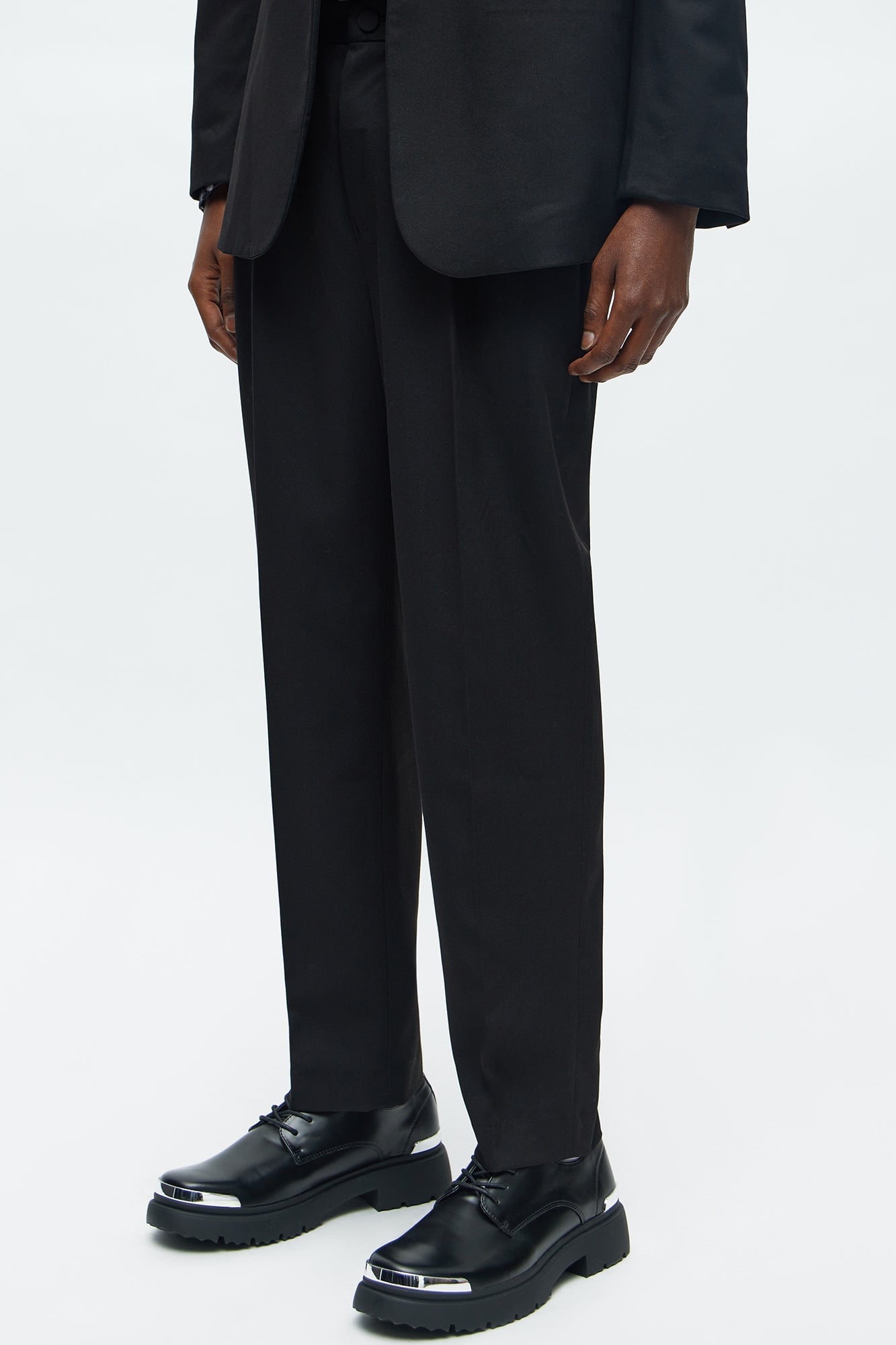 Slim Lafayette Pleated Trouser - Black image 1