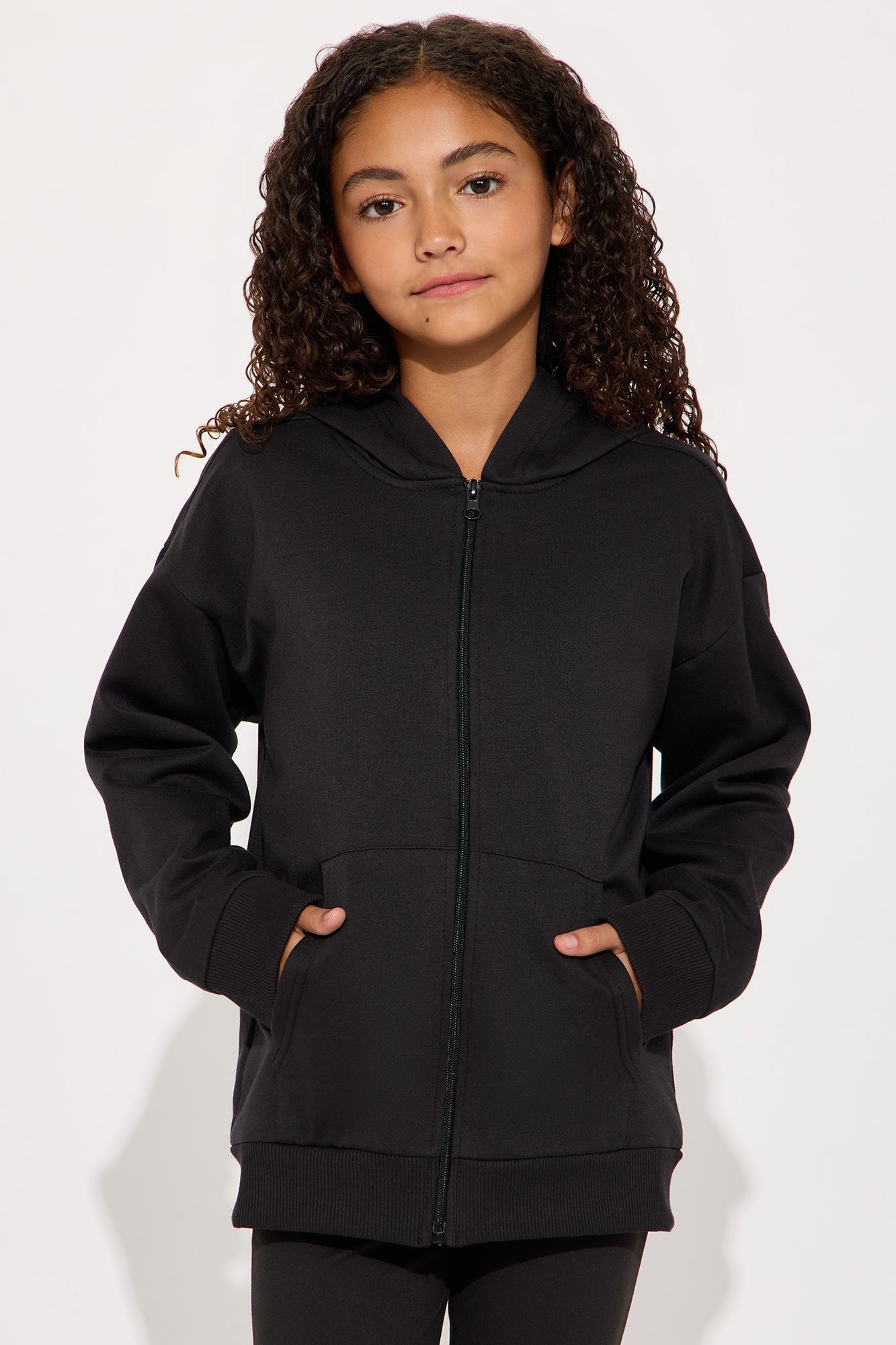 Mini Beckham Zip Up Fleece Pant Set - Black image 2