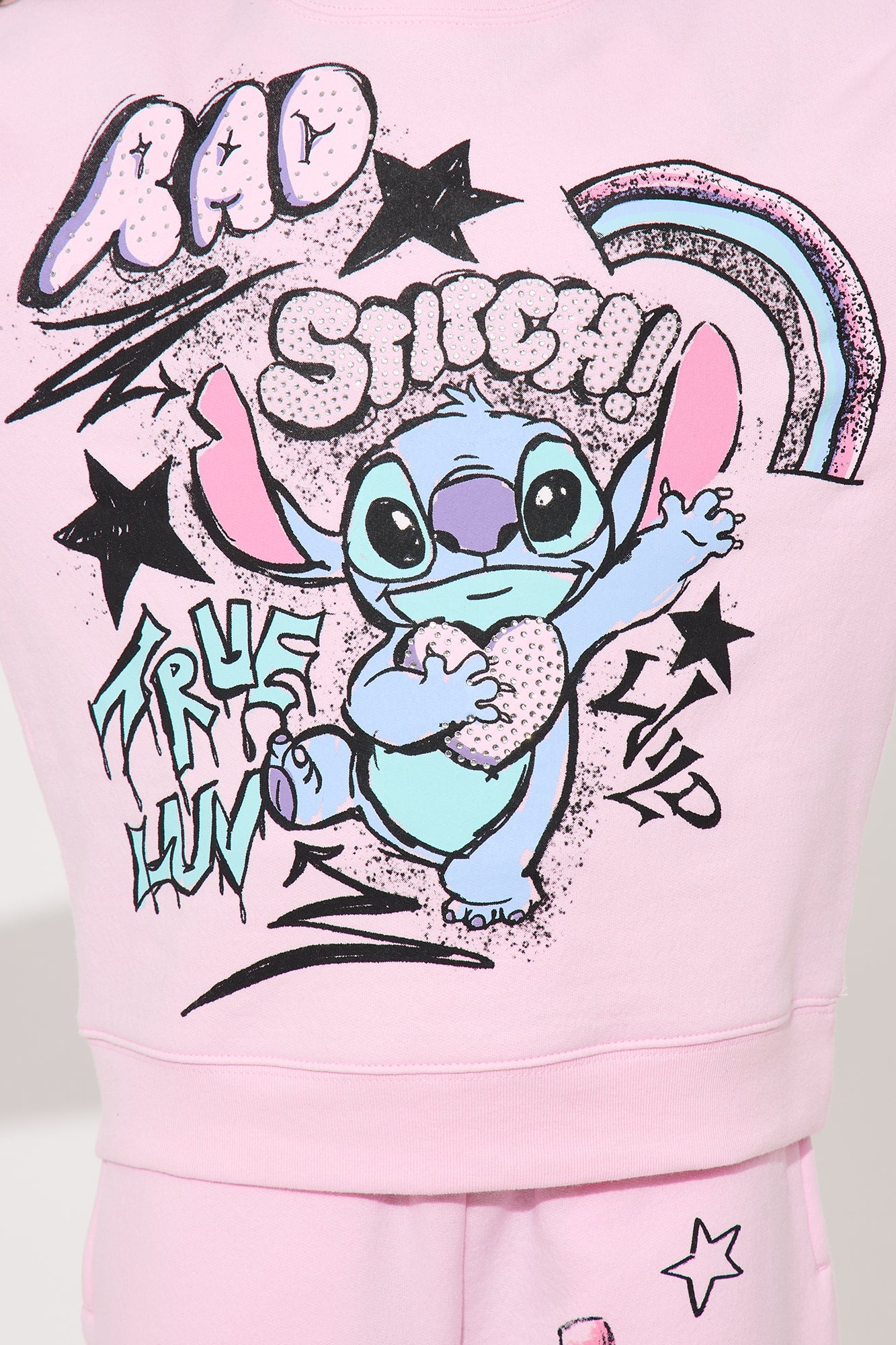 Mini Stitch True Luv Wide Leg Jogger Pant Set - Pink image 3