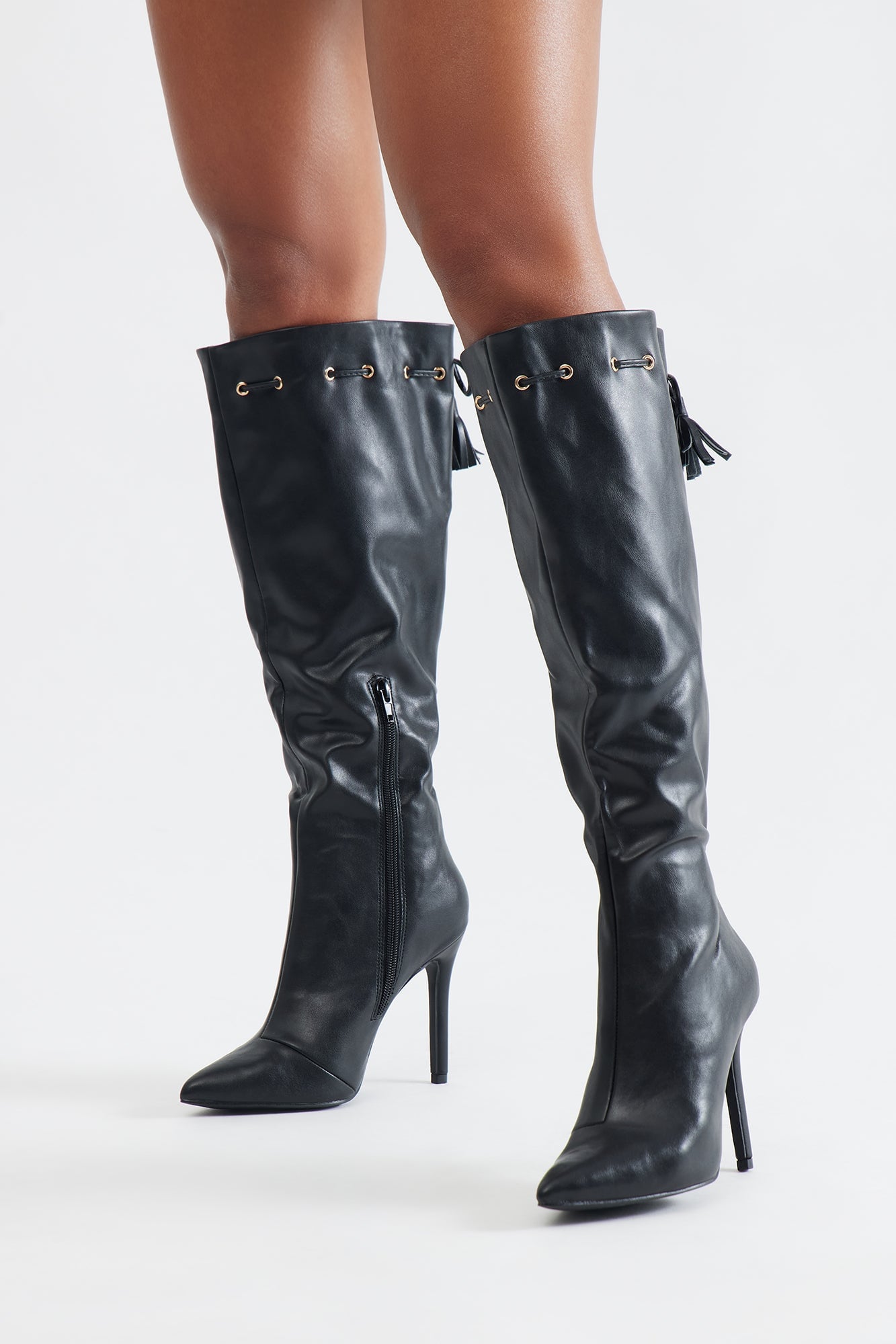 Alton Tassel Stiletto Boots - Black image 4