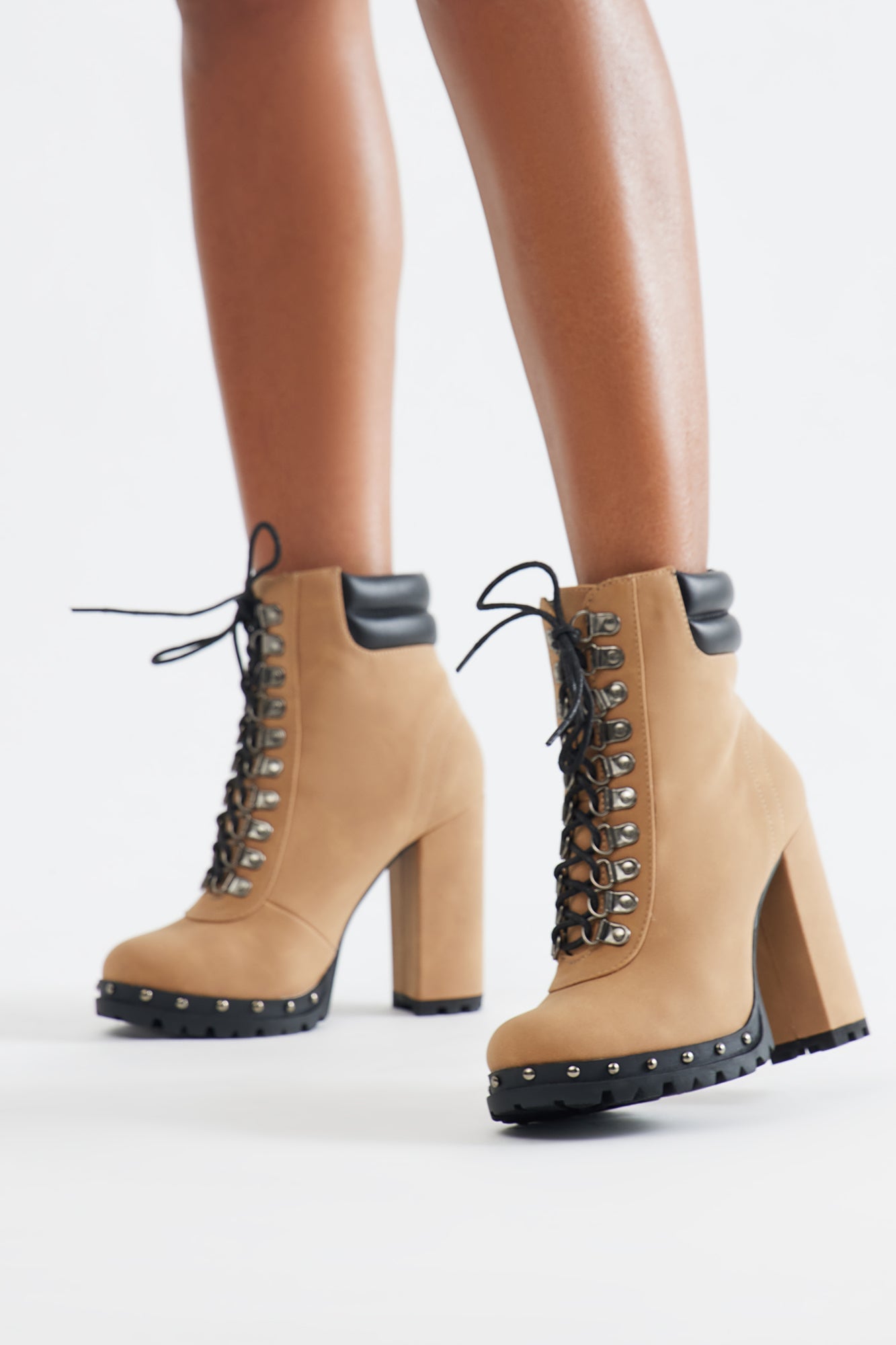 Issac Lace Up Booties - Tan image 2